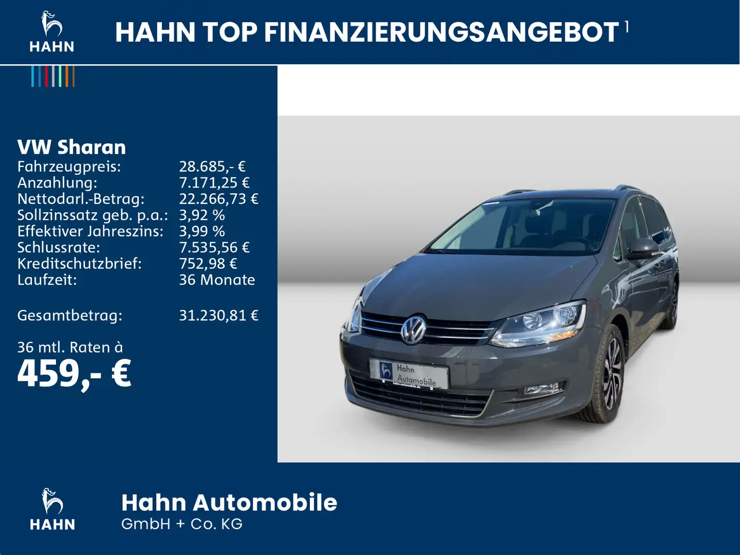 Volkswagen Sharan 1.4TSI DSG Active 7-Sitze Cam Navi Pano Grau - 2