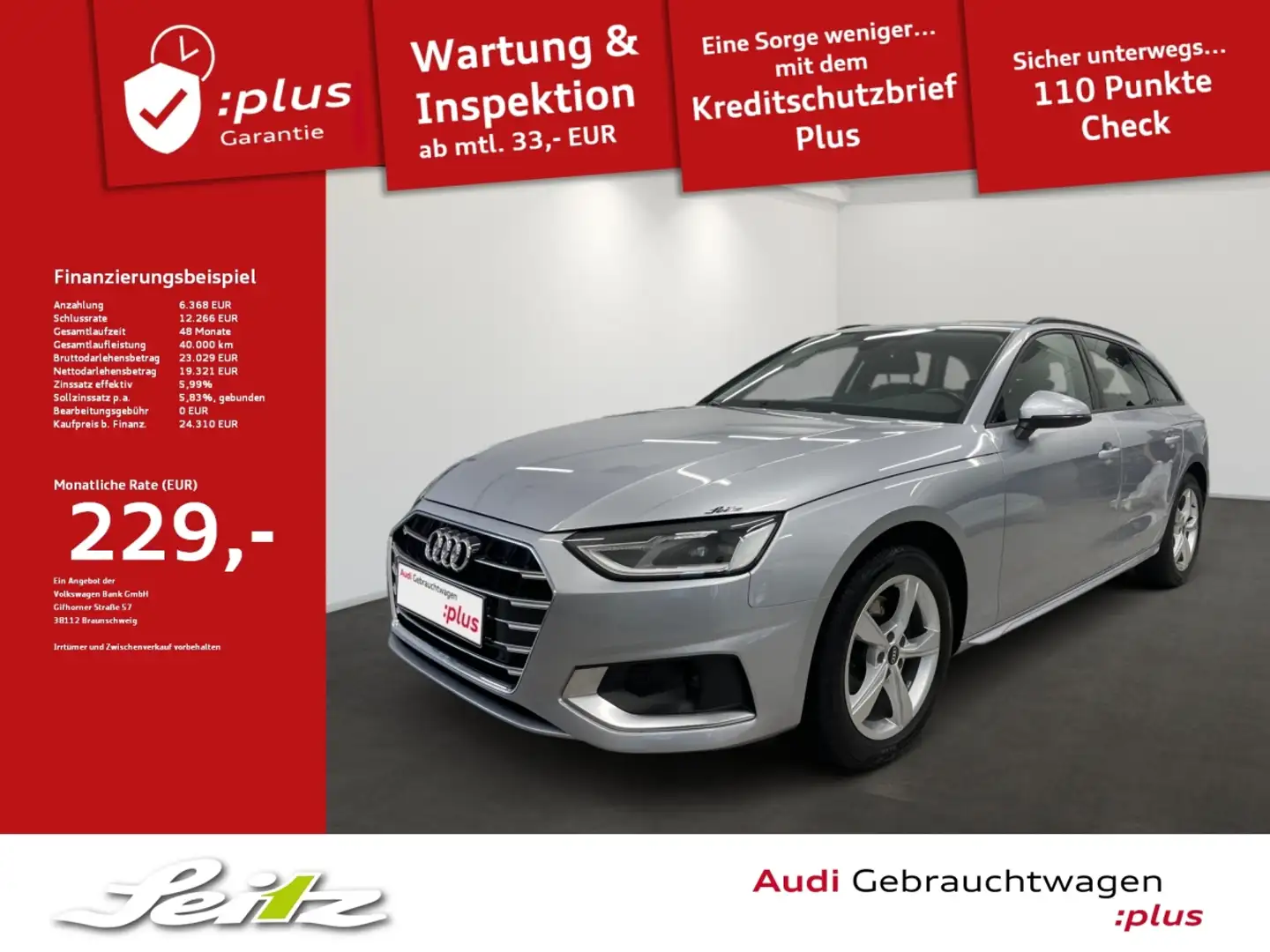 Audi A4 Avant 35 TDI advanced *LED*PDC*NAVI* Argent - 1