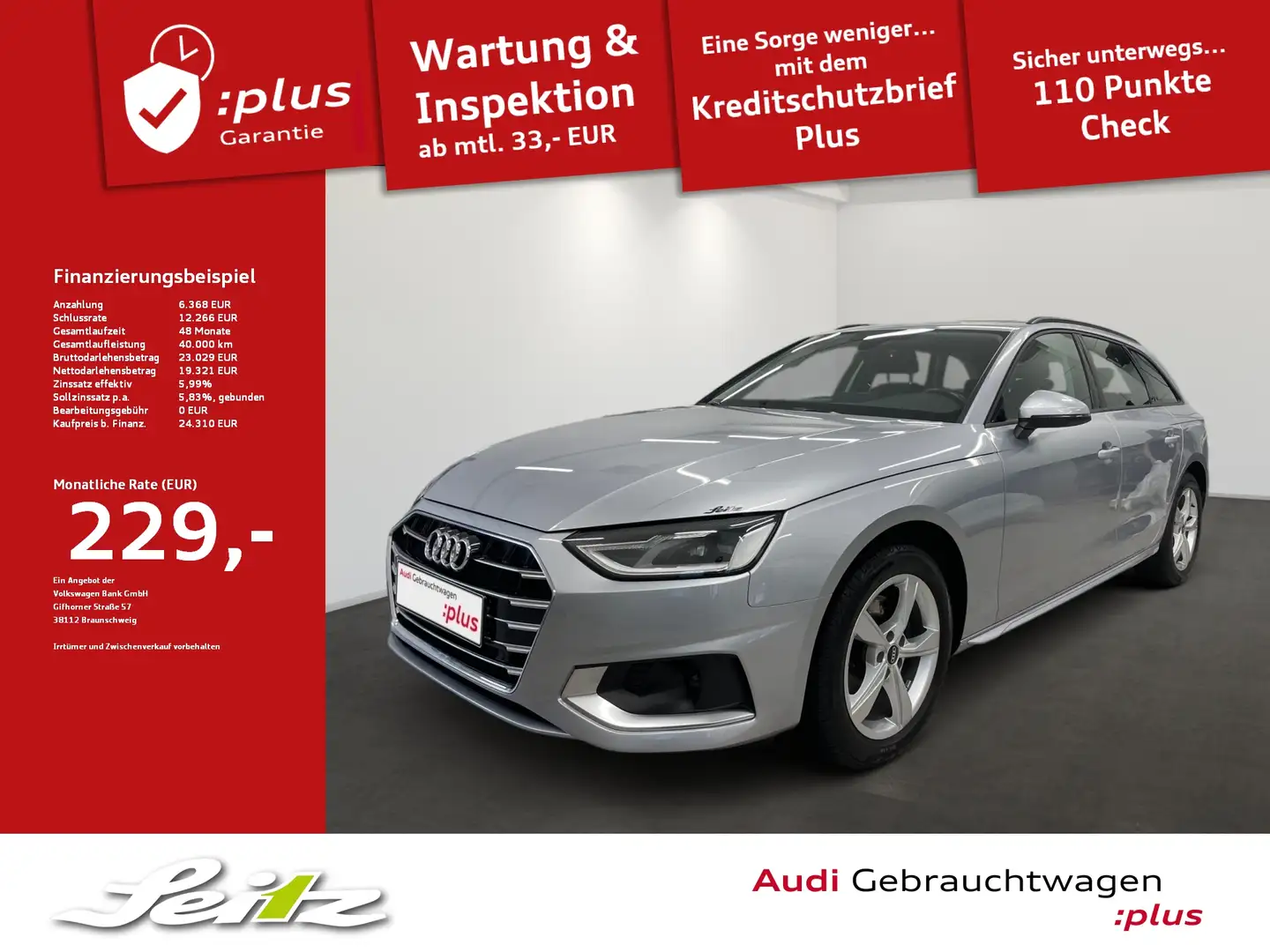 Audi A4 Avant 35 TDI advanced *LED*PDC*NAVI* Zilver - 1
