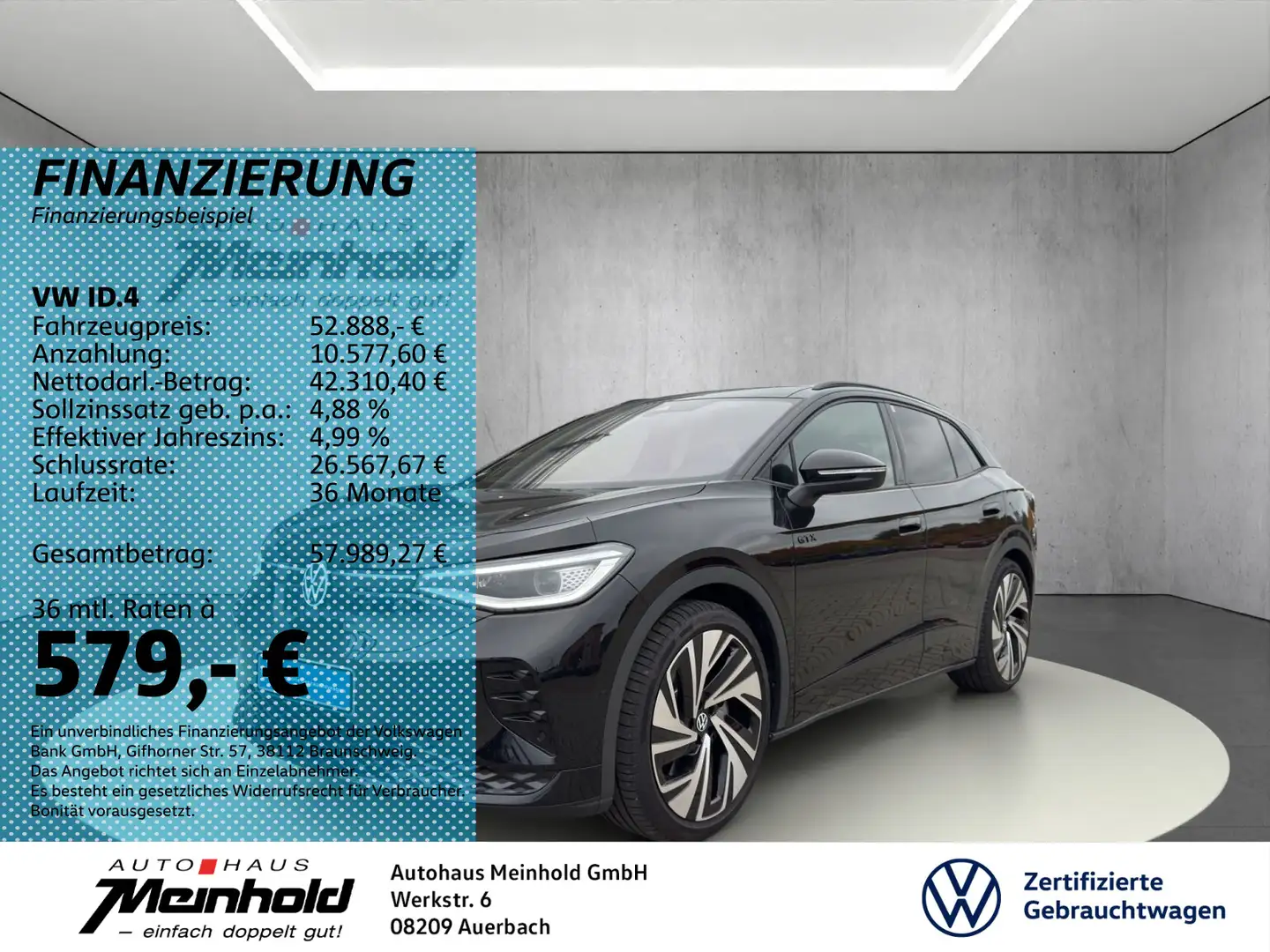 Volkswagen ID.4 GTX 4-motion, Harman Kardon, Dach, AHK, DCC Schwarz - 1