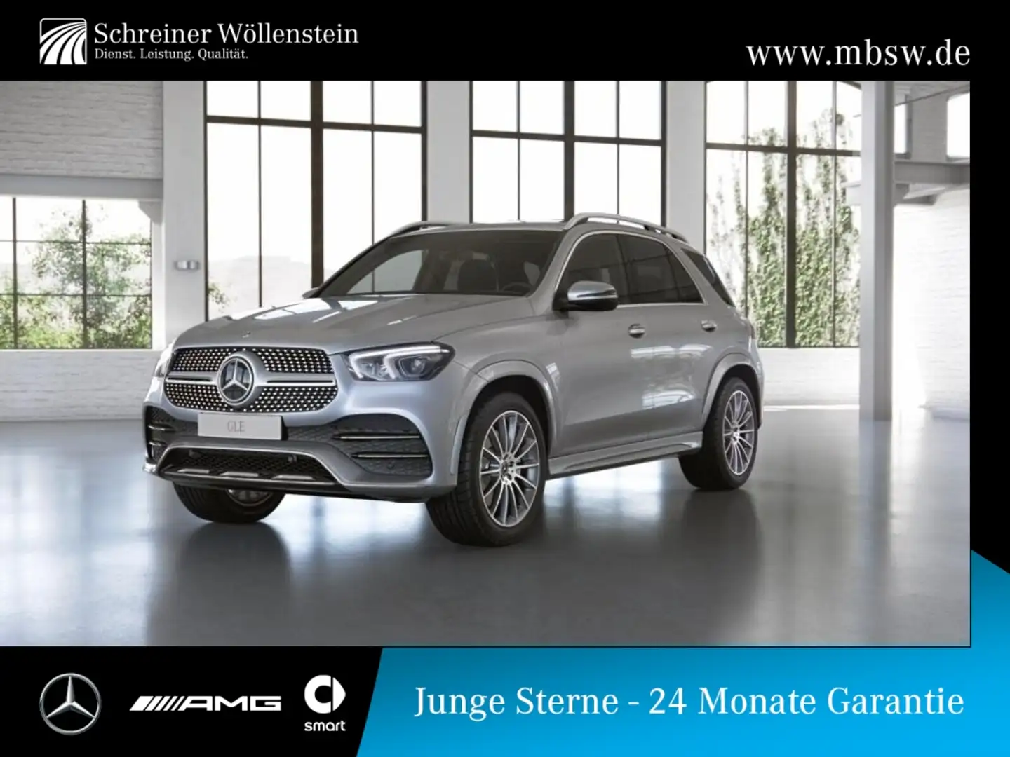 Mercedes-Benz GLE 350 de 4M AMG*360°*KeyGo*AHK*Burm*Distr*MBUX Silber - 1