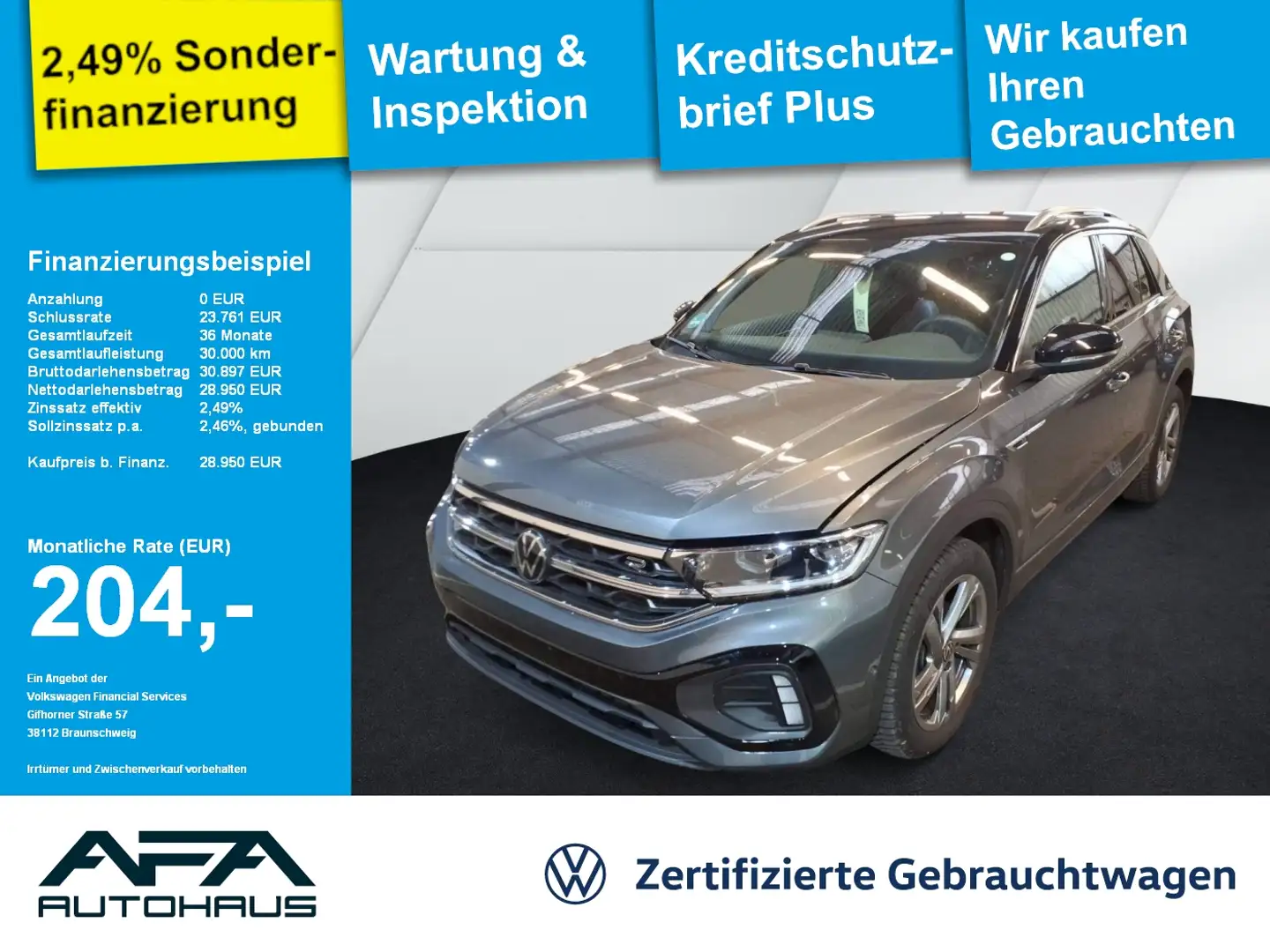 Volkswagen T-Roc 1.5 TSI R-Line DSG AHK*Navi*RFK*ACC*APP Schwarz - 1