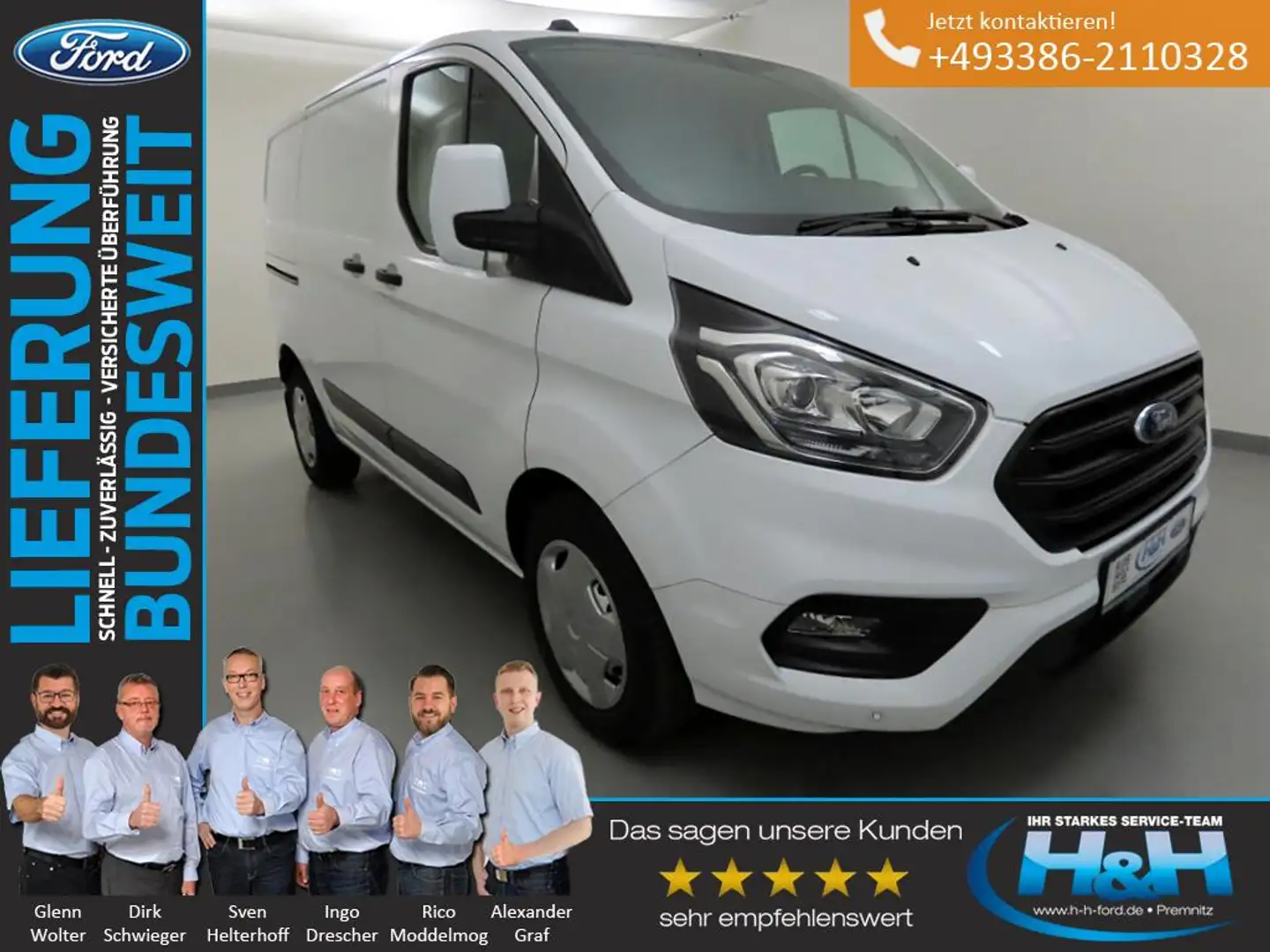 Ford Transit Custom 2.0 320 L1 Trend Tempomat+SHZ Blanc - 1