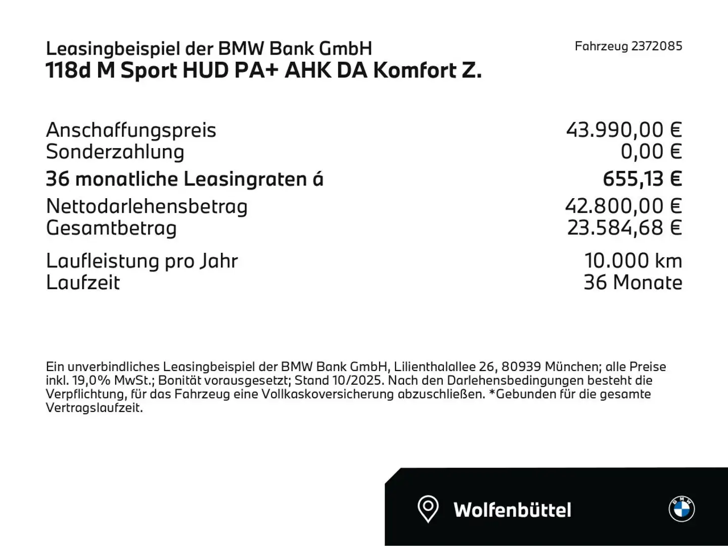 BMW 118 d M Sport HUD PA+ AHK DA Komfort Z. Sportpaket Bianco - 2