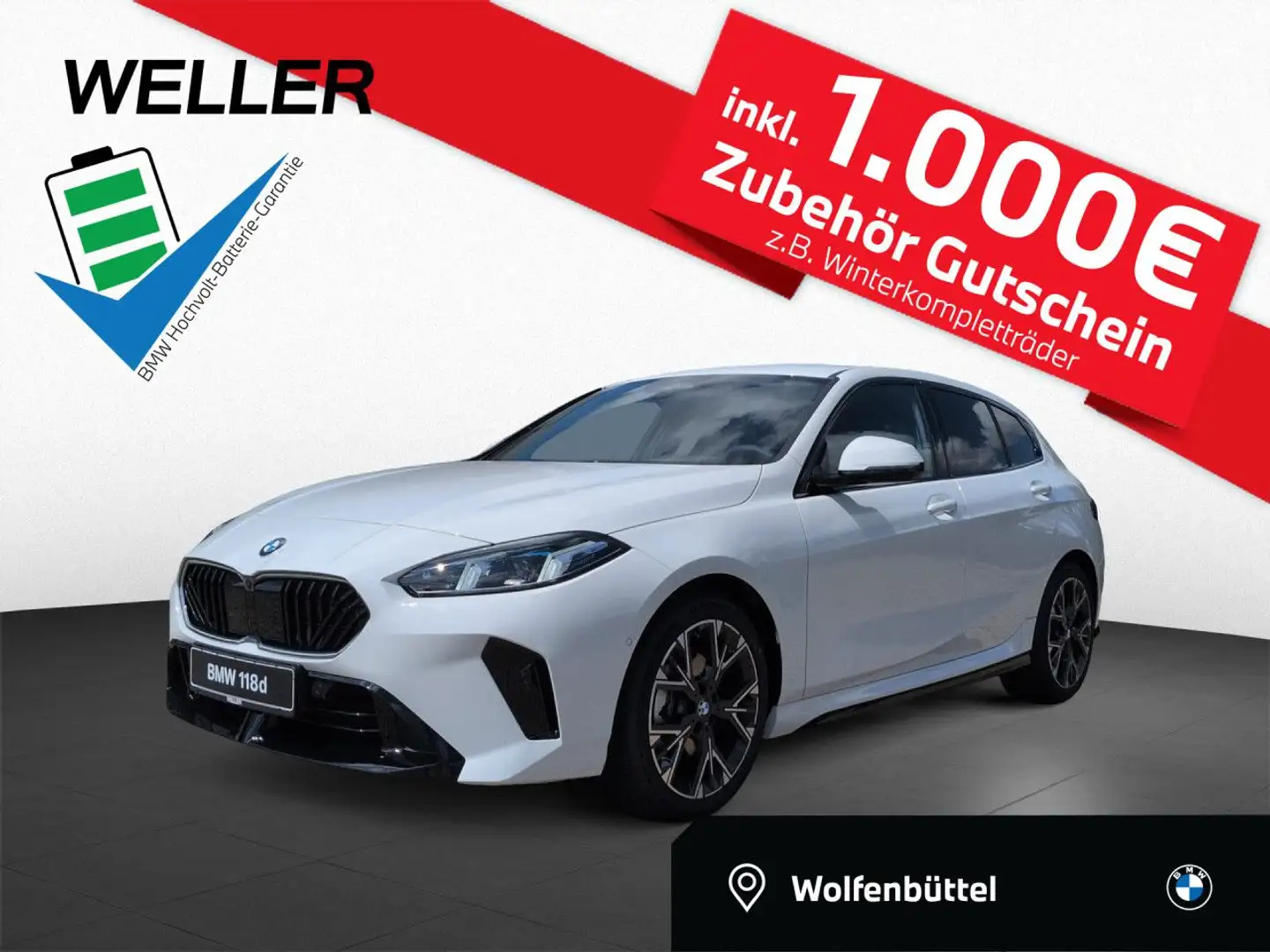 BMW 118 d M Sport HUD PA+ AHK DA Komfort Z. Sportpaket Blanc - 1