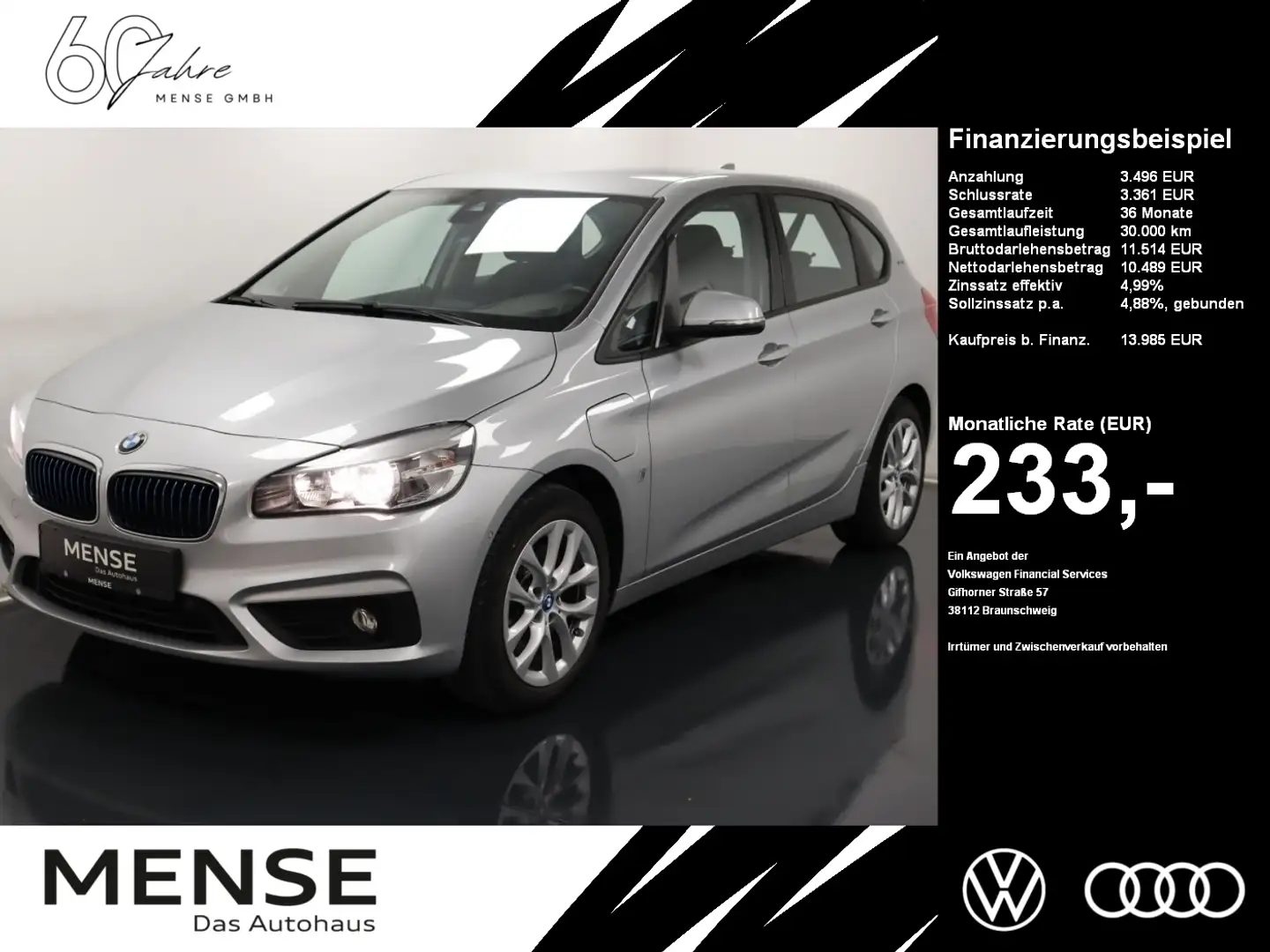 BMW 225 ActiveTourer  xe iPerformance ACC DynLicht AUT Silber - 1