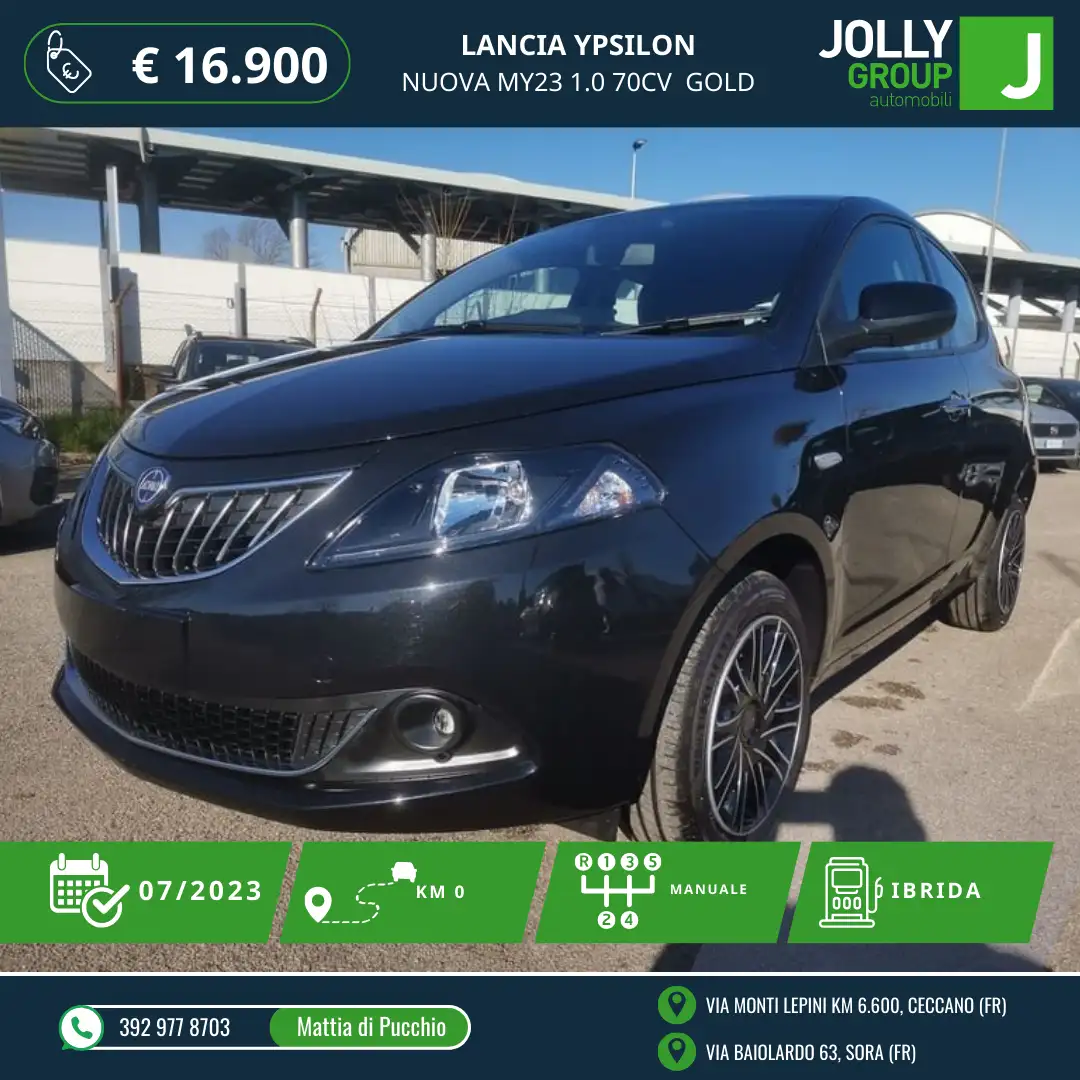 Lancia Ypsilon NUOVA My23 1.0 Firefly 70 CvStart&Stop Hybrid Gold Nero - 1