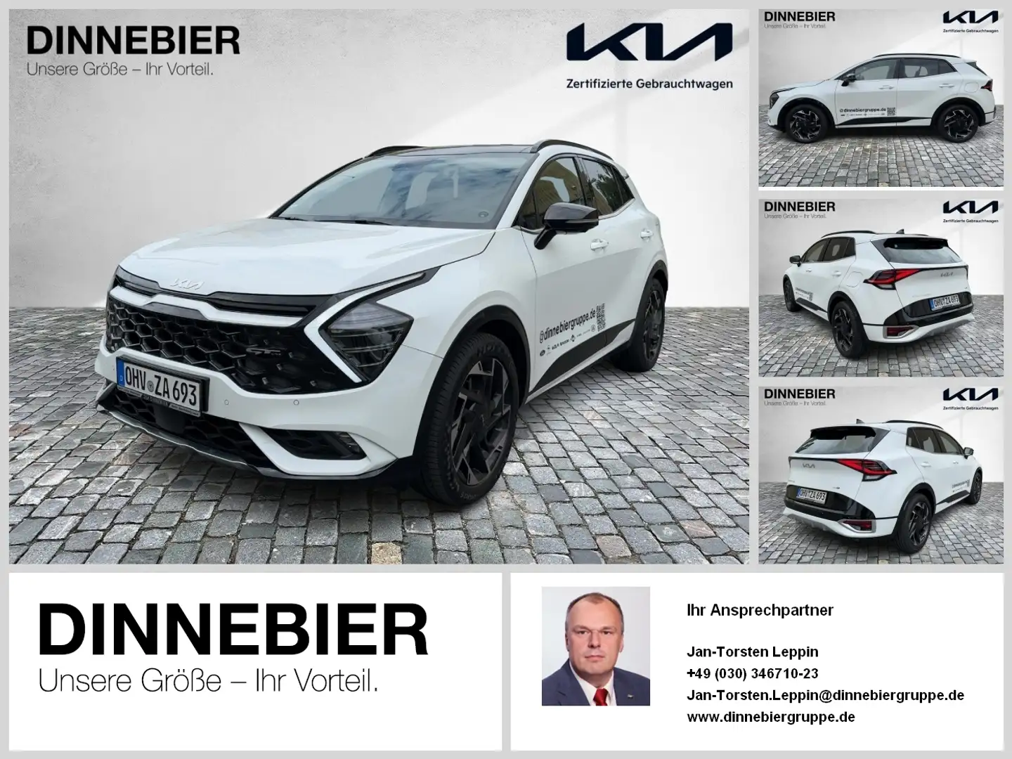 Kia Sportage 1.6T GT-Line AWD+Glasdach+360°+LED Weiß - 1
