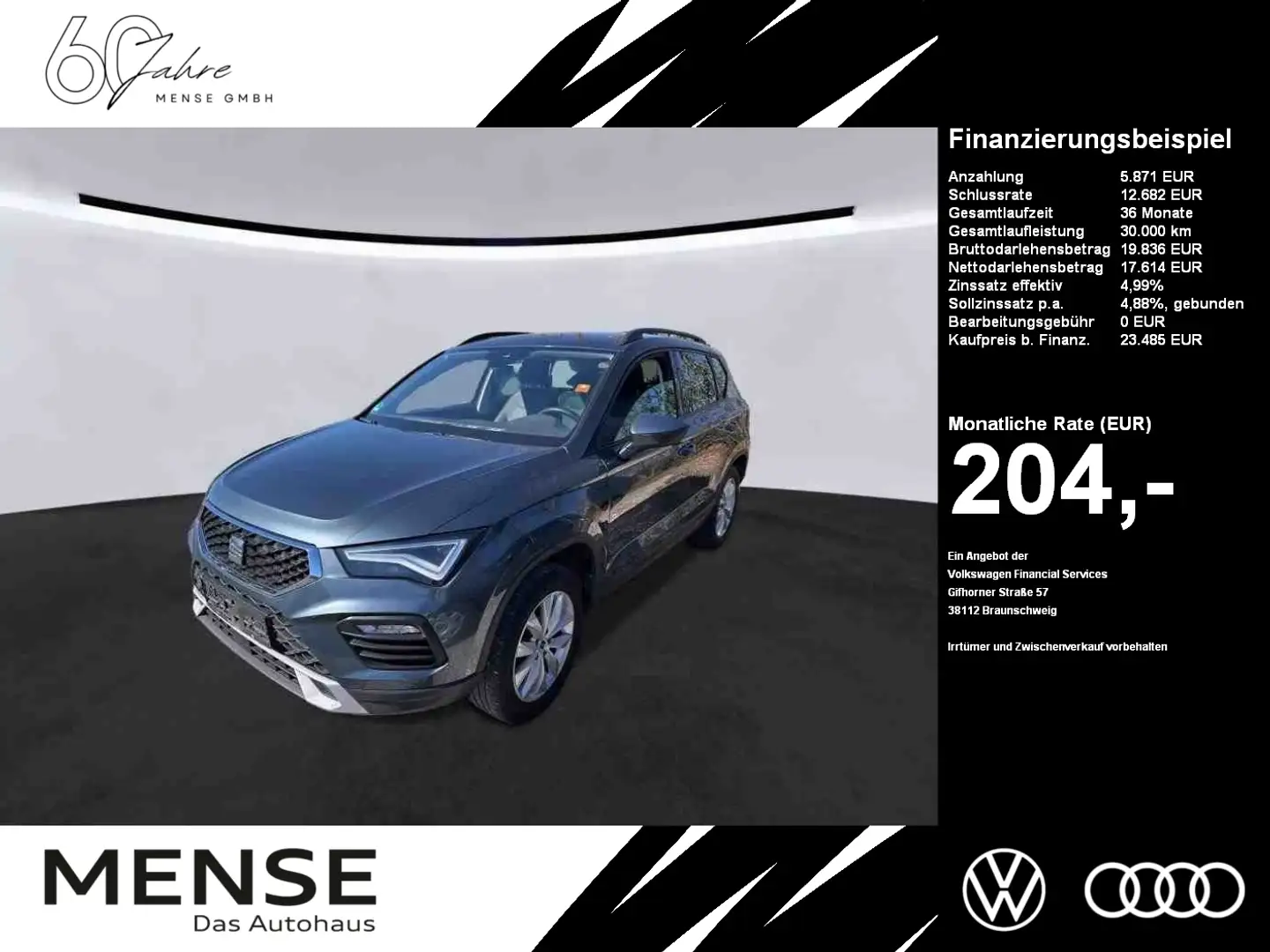 SEAT Ateca 2.0 TDI 4x4 DSG Style |AHK|FLA|ACC|Beats Szürke - 1