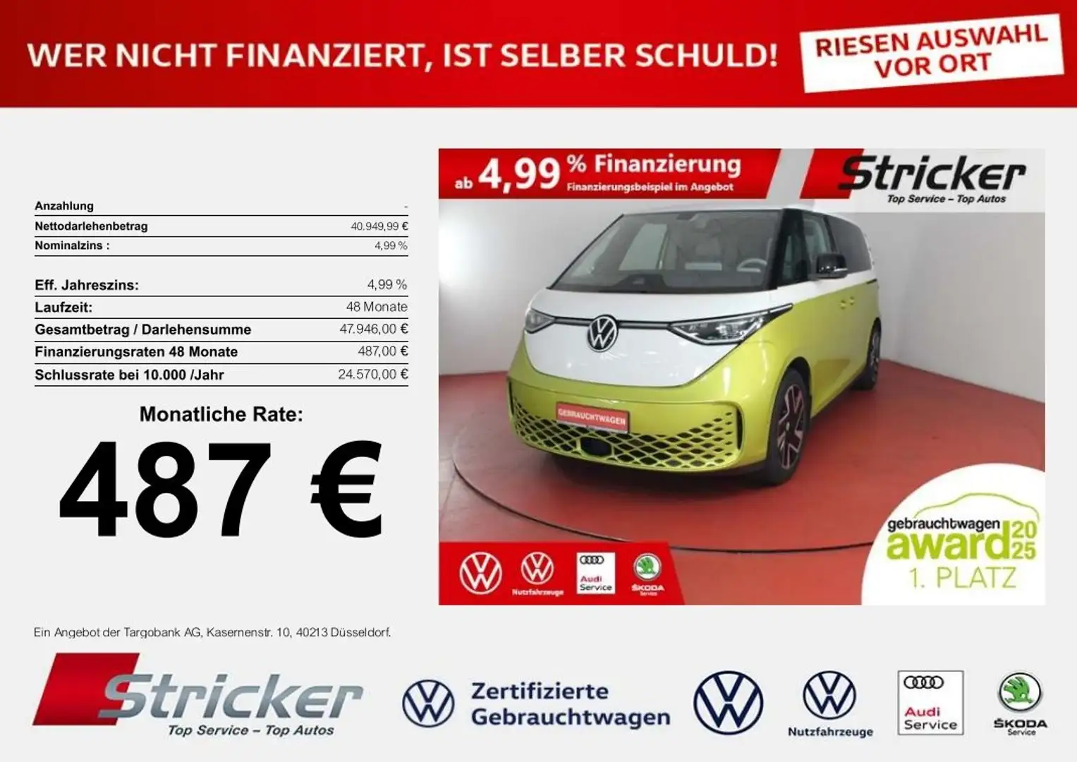 Volkswagen ID. Buzz Pro 150/77 487,-ohne Anzahlung IQ.Light ACC Weiß - 1