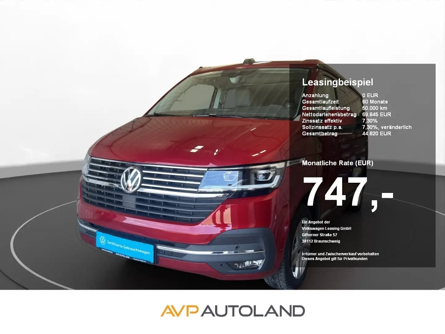 Volkswagen T6.1 California 2.0 TDI DSG OCEAN | STANDHZG | Rojo - 1