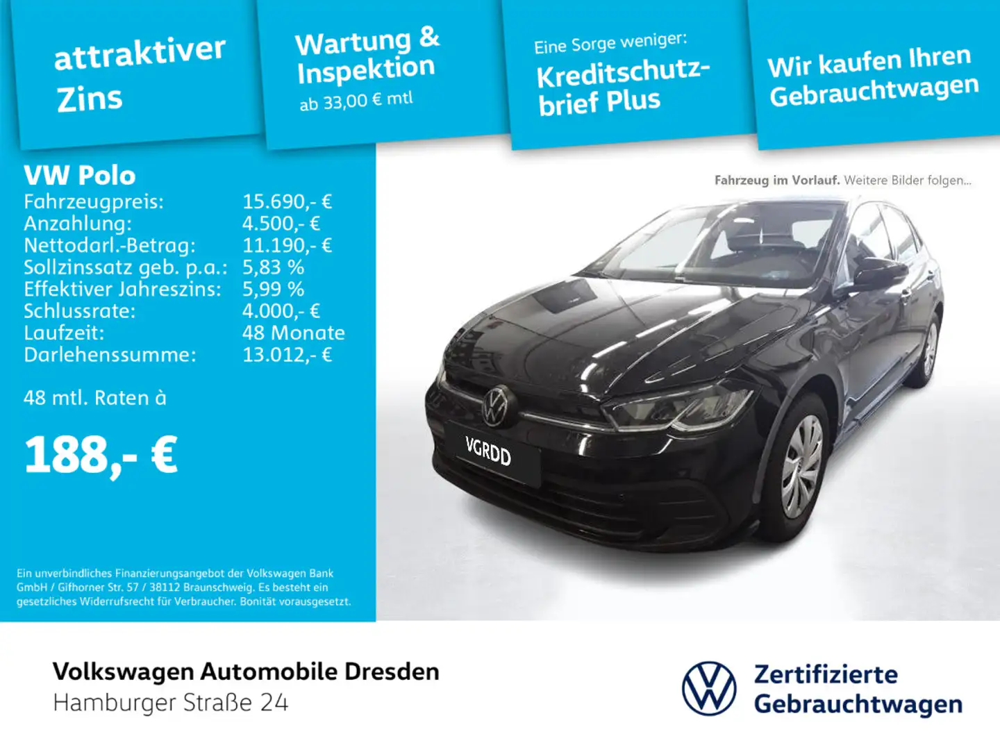 Volkswagen Polo Life 1.0 LED ACC PDC APP-CONNECT Zwart - 1
