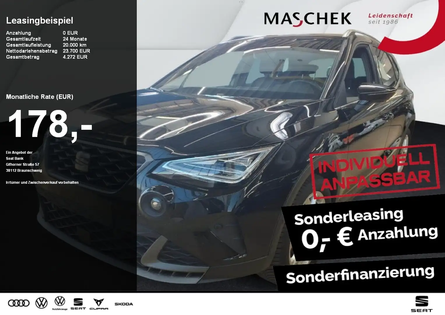 SEAT Arona FR 1.0 TSI DSG Navi RearView LED Sitzh. Schwarz - 1