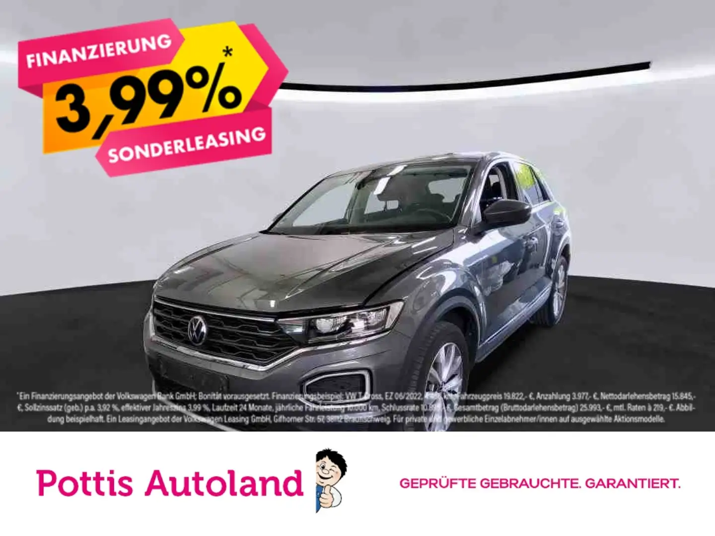Volkswagen T-Roc 1.0 TSI STYLE NAVI KLIMA SHZG LM17 Grau - 1