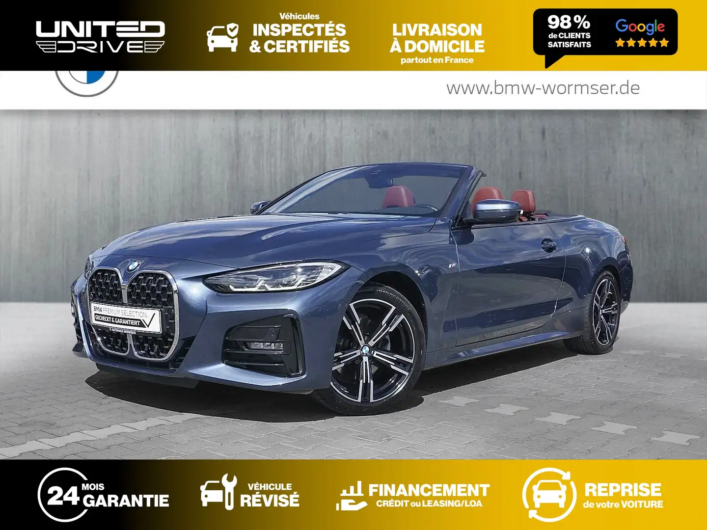 BMW 420 Cab 420i 184 ch BVA8 M Sport Bleu - 2