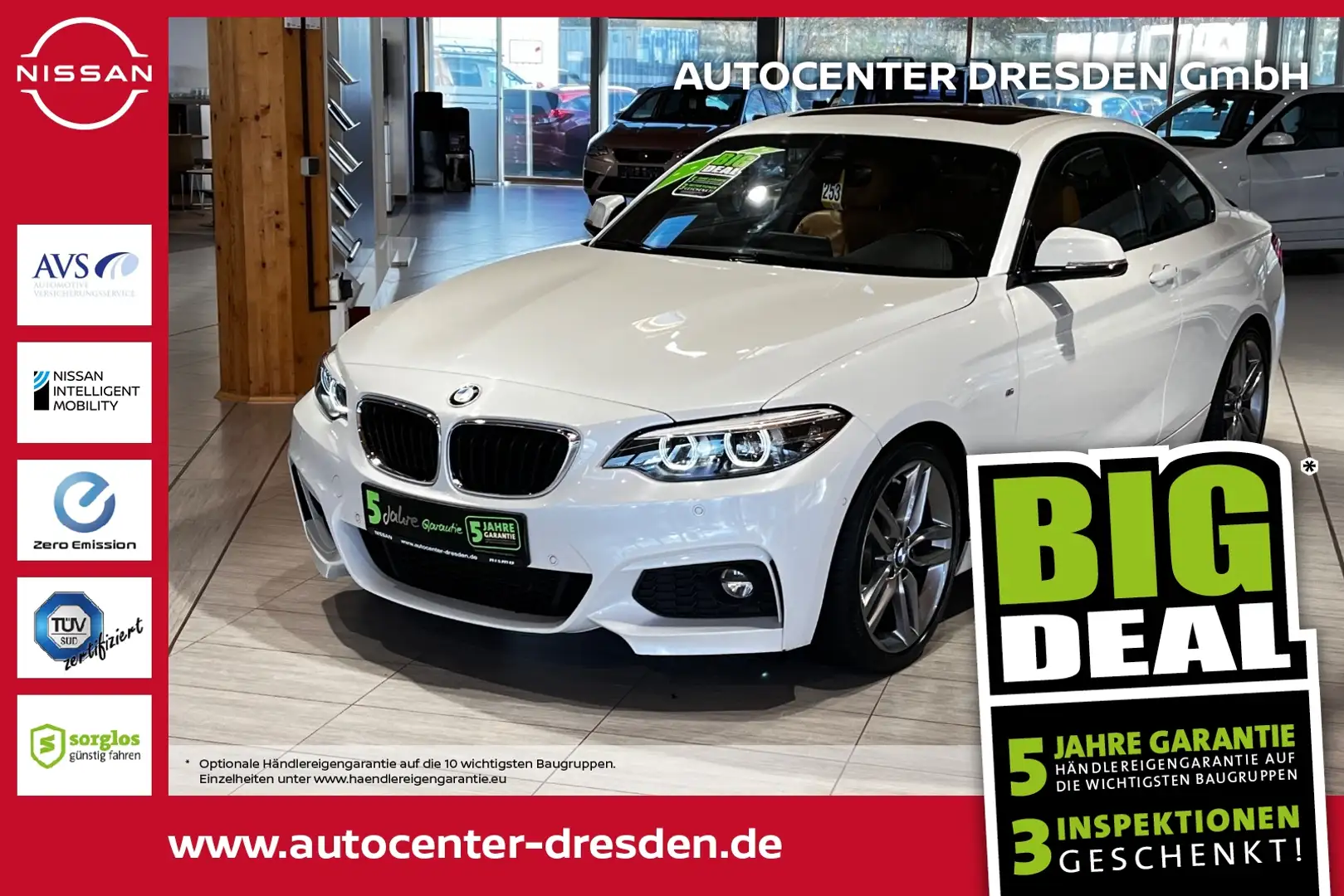 BMW 220 i Coupe  M-Sport AHK+LED+Navi+SHZ+2xKlima Blanco - 1