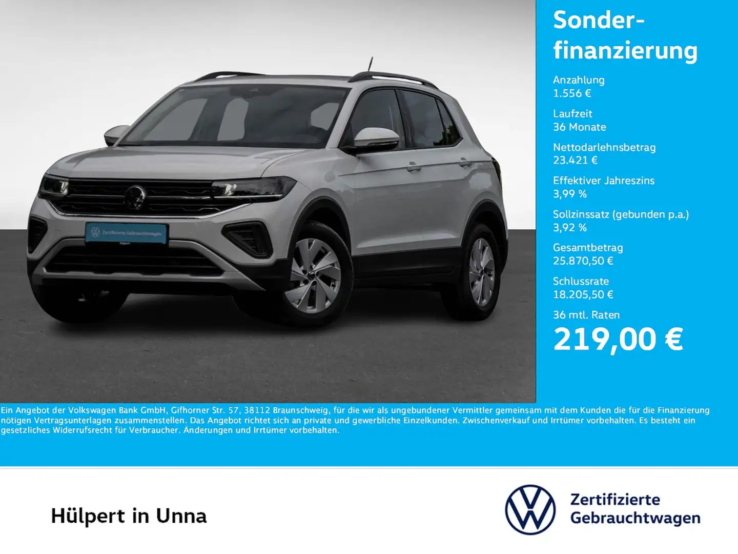 Volkswagen T-Cross 1.5 LIFE ACC NAVI ALU CARPLAY SITZHEIZUNG Blanc - 1