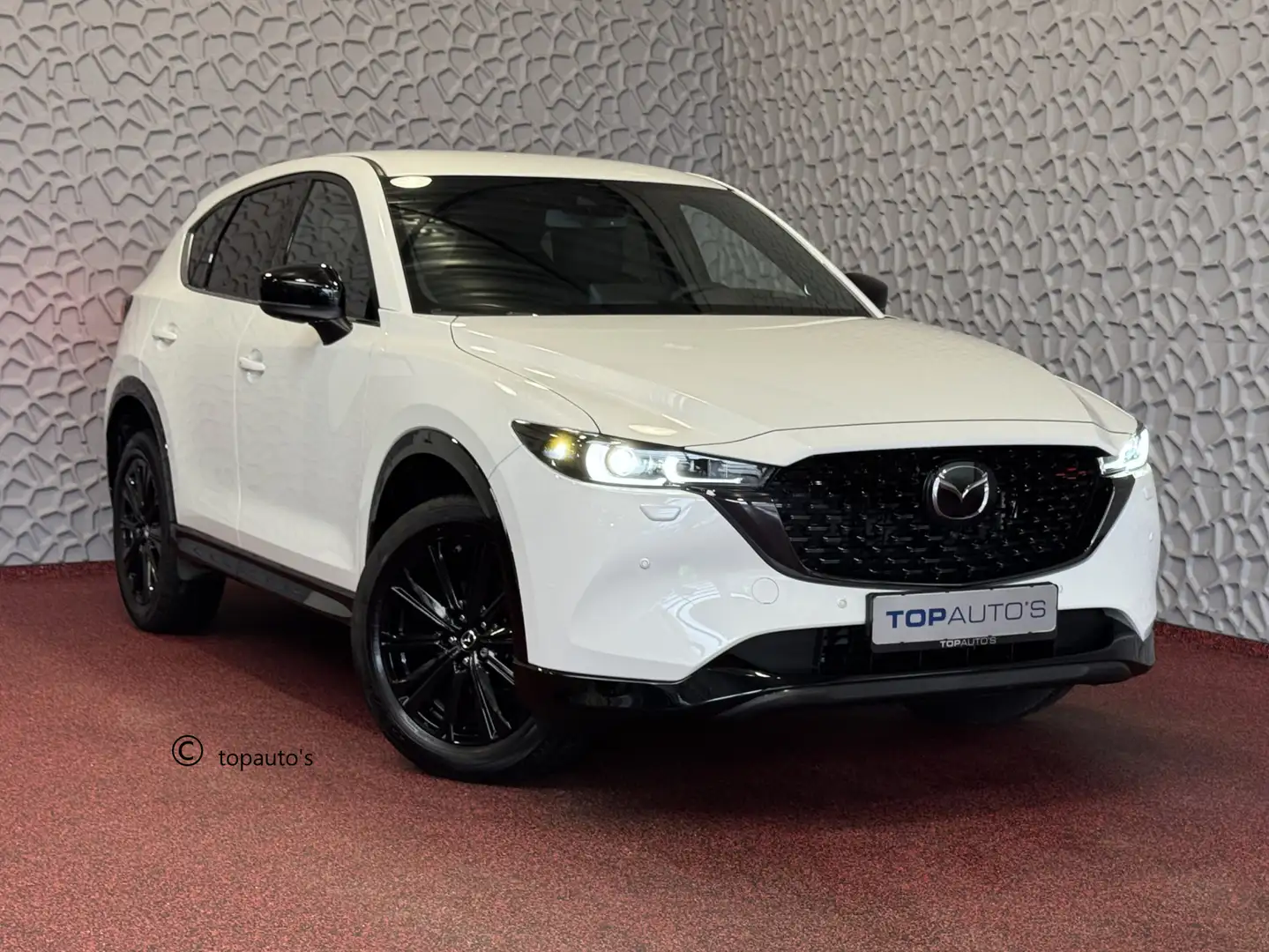 Mazda CX-5 2.0 E SkyActiv MHEV 165 HOMURA BLACKLINE PACK LEER Wit - 1