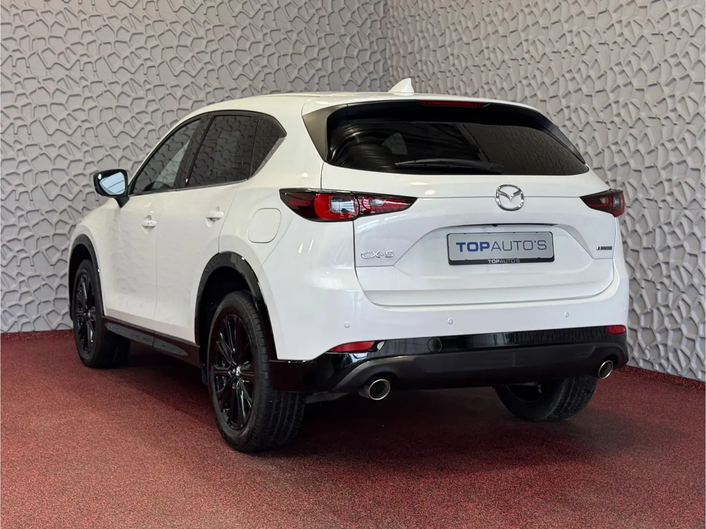 Mazda CX-5 2.0 E SkyActiv MHEV 165 HOMURA BLACKLINE PACK LEER Wit - 2