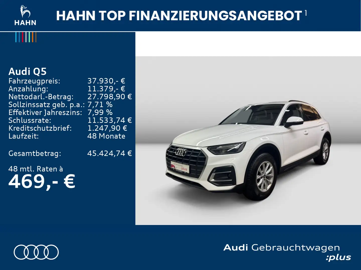 Audi Q5 40 TDI quattro AHK Pano Virtual Navi LED Busi Weiß - 2
