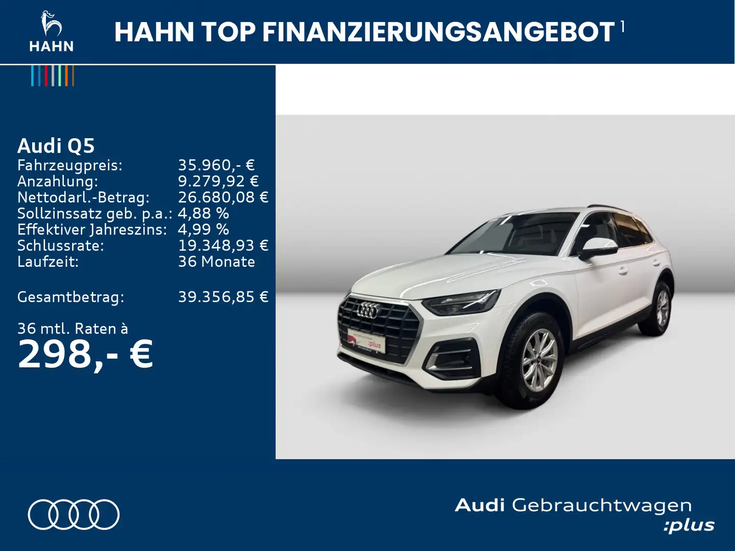 Audi Q5 40 TDI quattro AHK Pano Virtual Navi LED Busi Blanc - 2