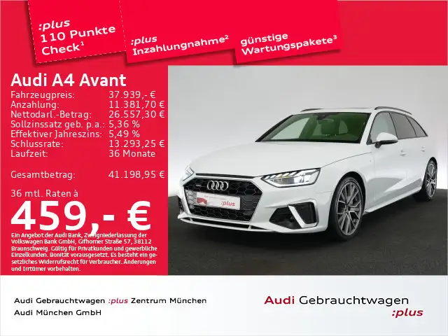 Audi A4 40 TFSI qu. S tronic 2x S line Pano/B&O