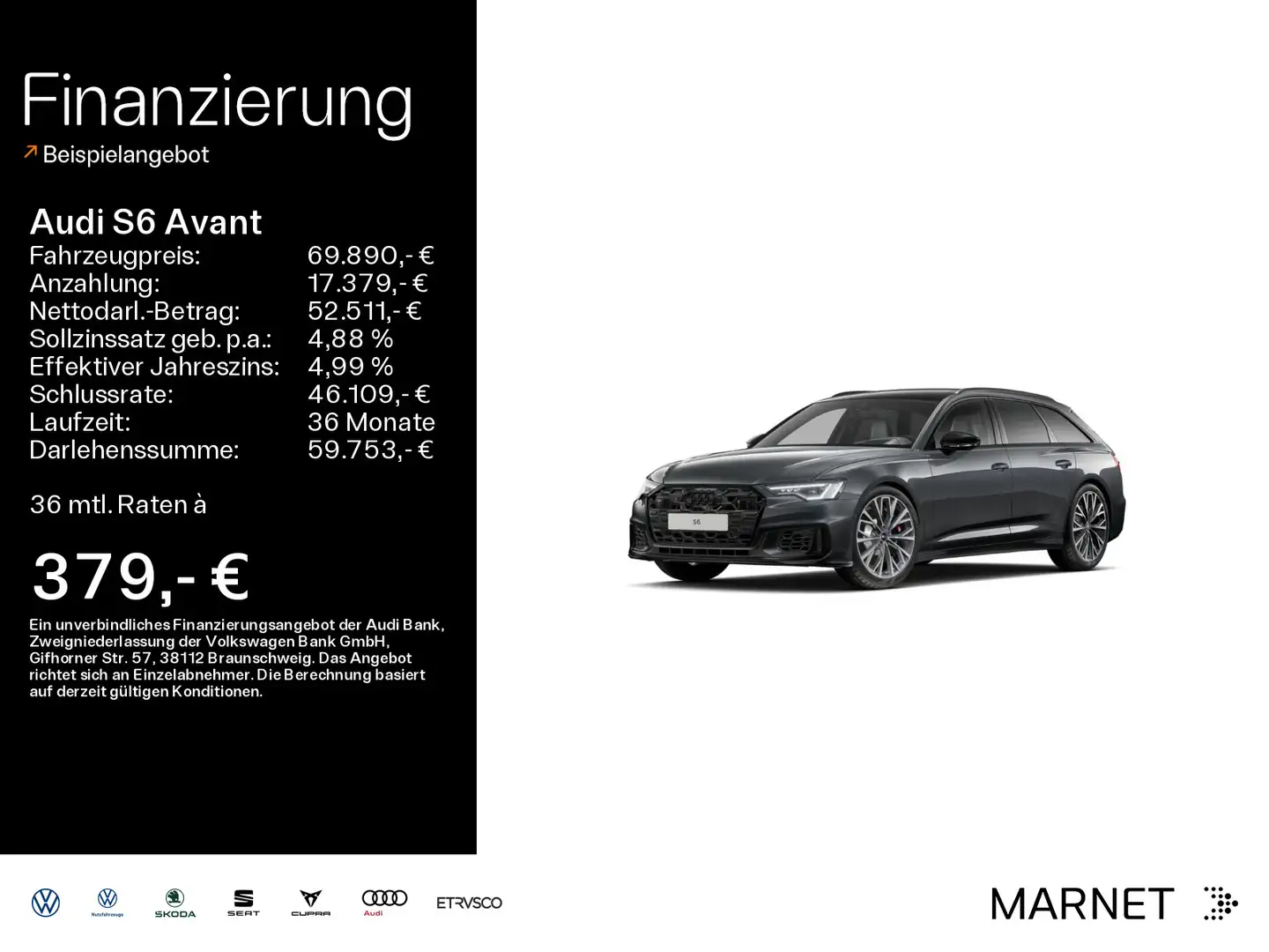 Audi S6 3.0 TDI quattro*Navi*LED*Alu*HUD*B&O*PD Gris - 1