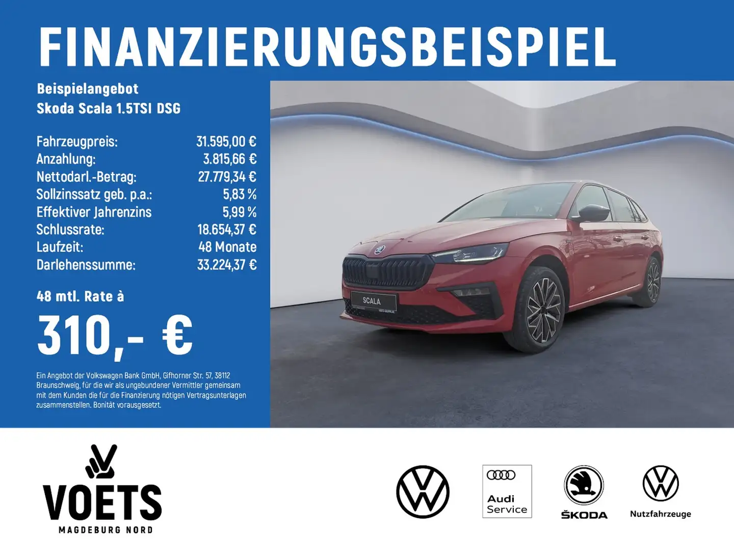 Skoda Scala 1.5TSI DSG Selection LED+NAVI+AHK+ACC+DAB Rood - 2