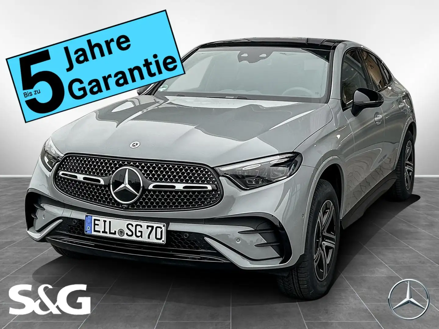 Mercedes-Benz GLC 300 de 4M Coupé AMG MBUX+360°+Pano+AHK+20" Gris - 1