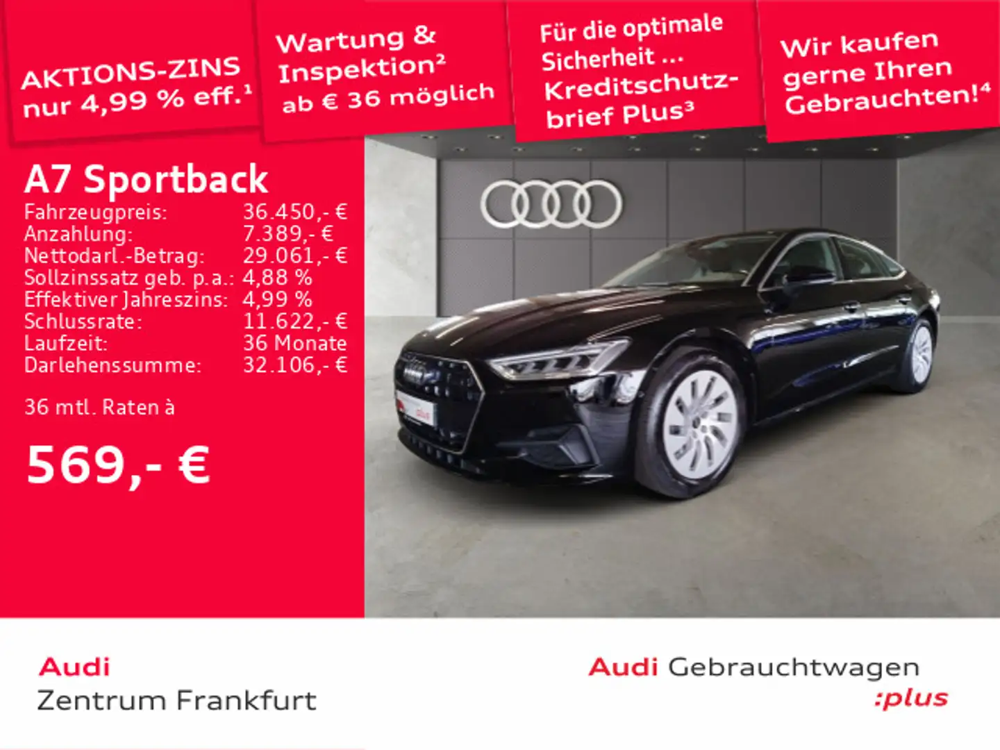 Audi A7 40 TDI S tronic LED ACC DAB Schwarz - 1