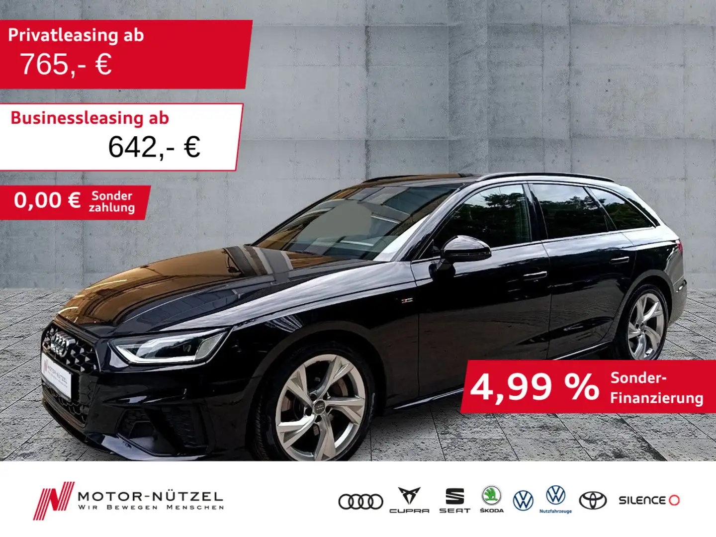 Audi A4 45 TDI QU S-TR S-LINE LED+NAVI+PANO+ACC Schwarz - 1