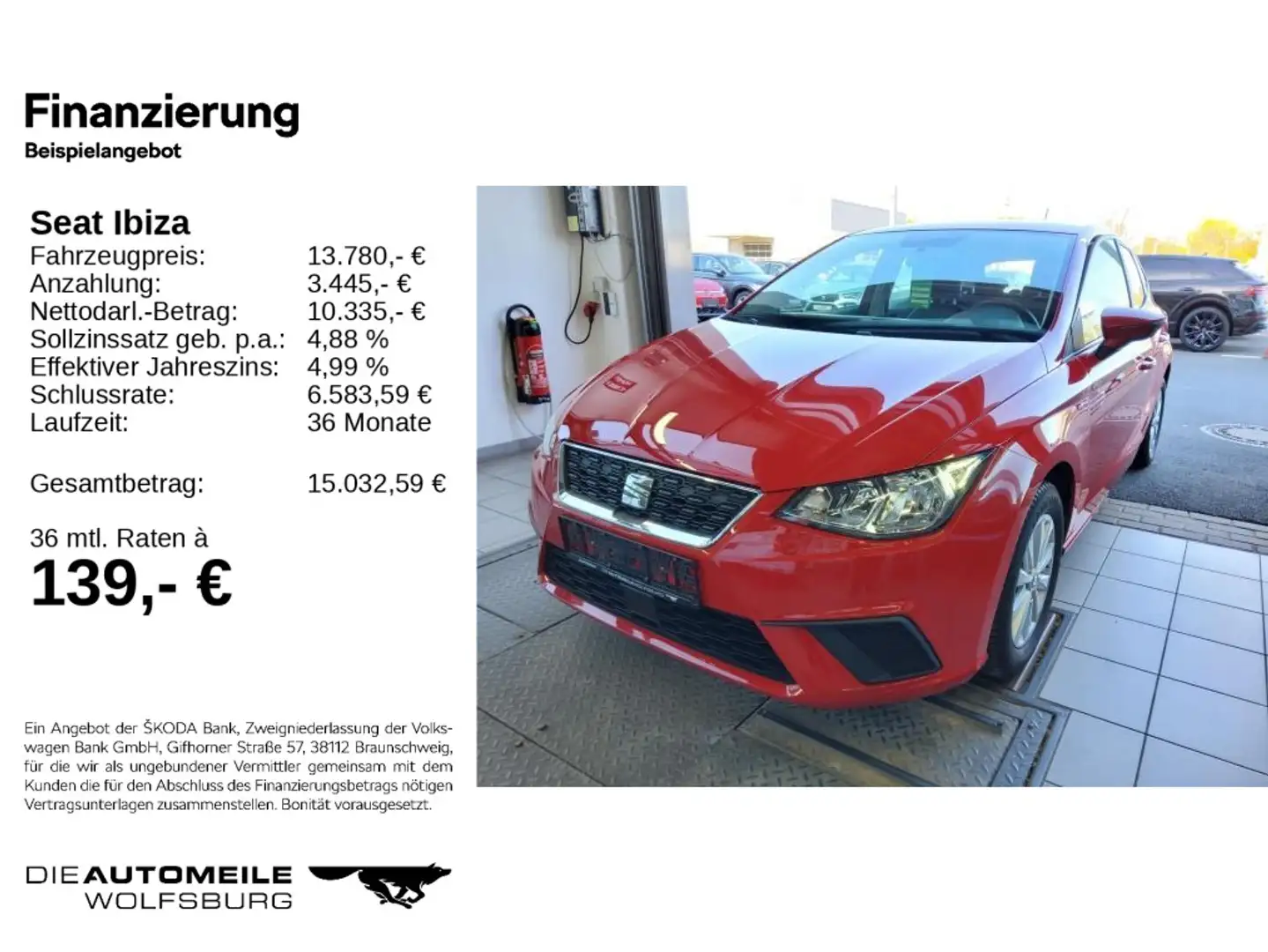 SEAT Ibiza 1.0 MPI Style LED/Einparkhi/Multilenk Rot - 2