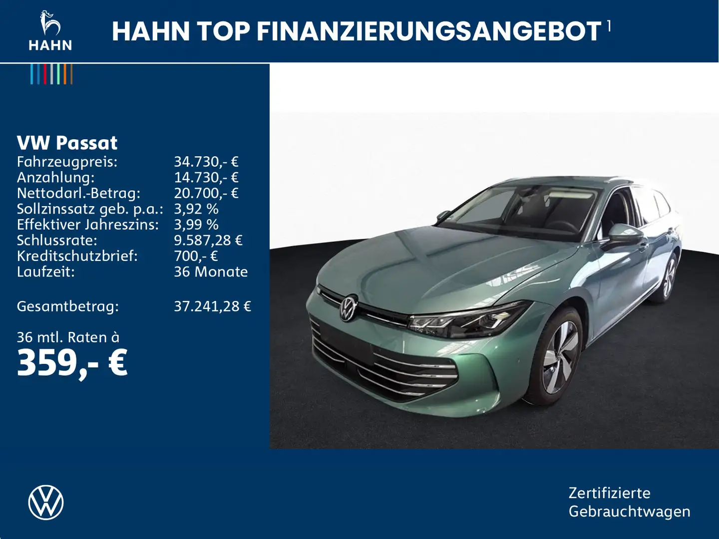 Volkswagen Passat Variant 1.5eTSI DSG Business 360° LED Nav Grün - 2