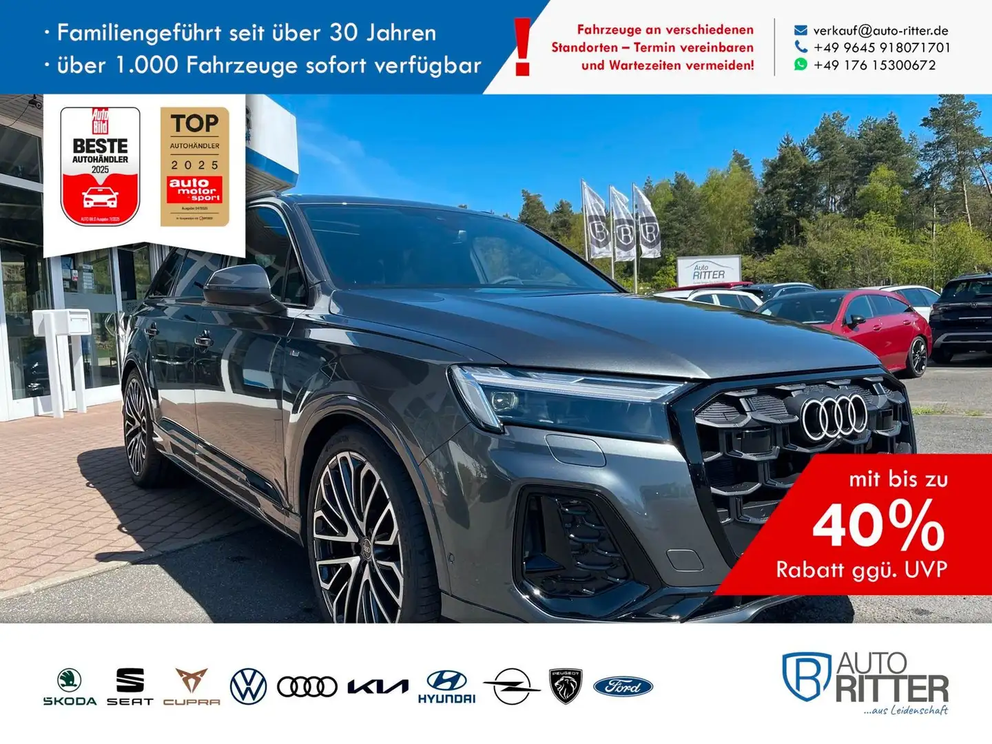 Audi Q7 50 TDI S-Line 5 J. Garantie|Pano|Standhzg Grau - 1