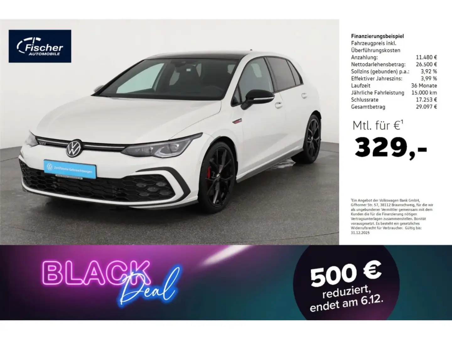 Volkswagen Golf GTI 2.0 TSI Black Style DSG Matrix/NAV/RFK Weiß - 1