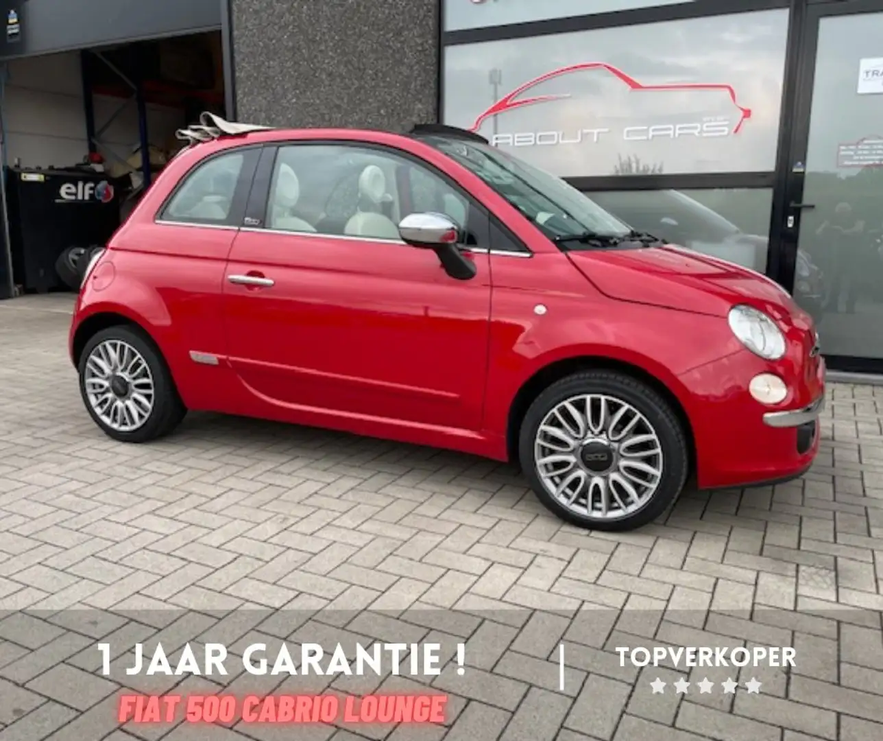 Fiat 500C 500 C 1.2 Lounge ** GARANTIE ** CABRIO ** KEURING Roşu - 1