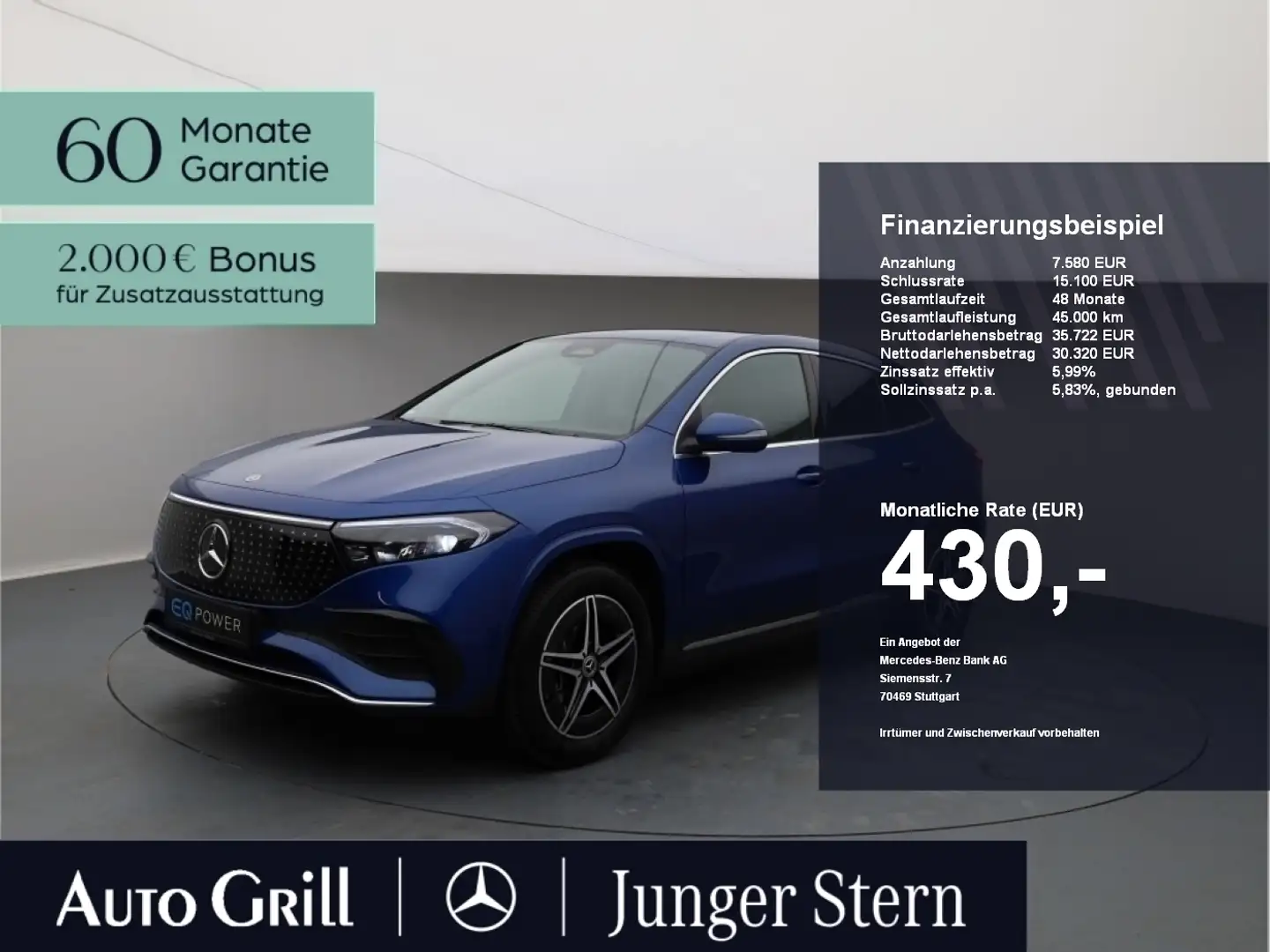 Mercedes-Benz EQA 350 4M AMG Advanced Kamera BONUS VZA Lenkhzg Bleu - 1