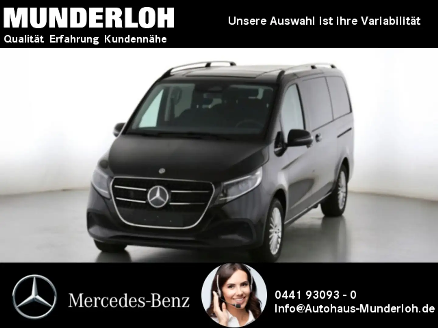 Mercedes-Benz V 220 d 4MATIC STYLE Lang el. ST+AHK+NAVI+STDHZG Schwarz - 1