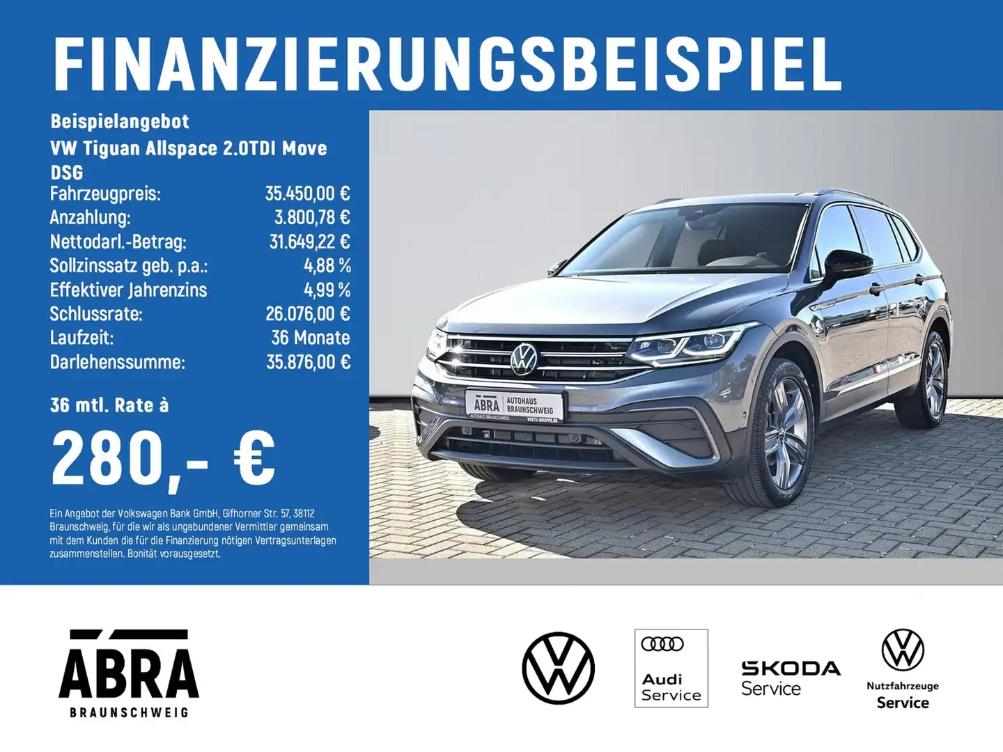Volkswagen Tiguan Allspace 2.0TDI Move DSG LED+CAM+NAV+AHK Grau - 2