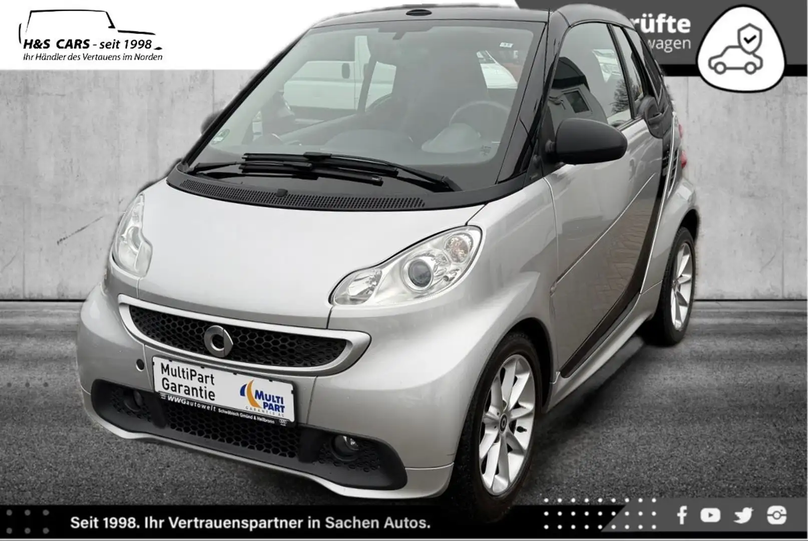 smart forTwo cabrio 35TKM XEN NAV BLUET F1-SCHALTW TÜV Silber - 2