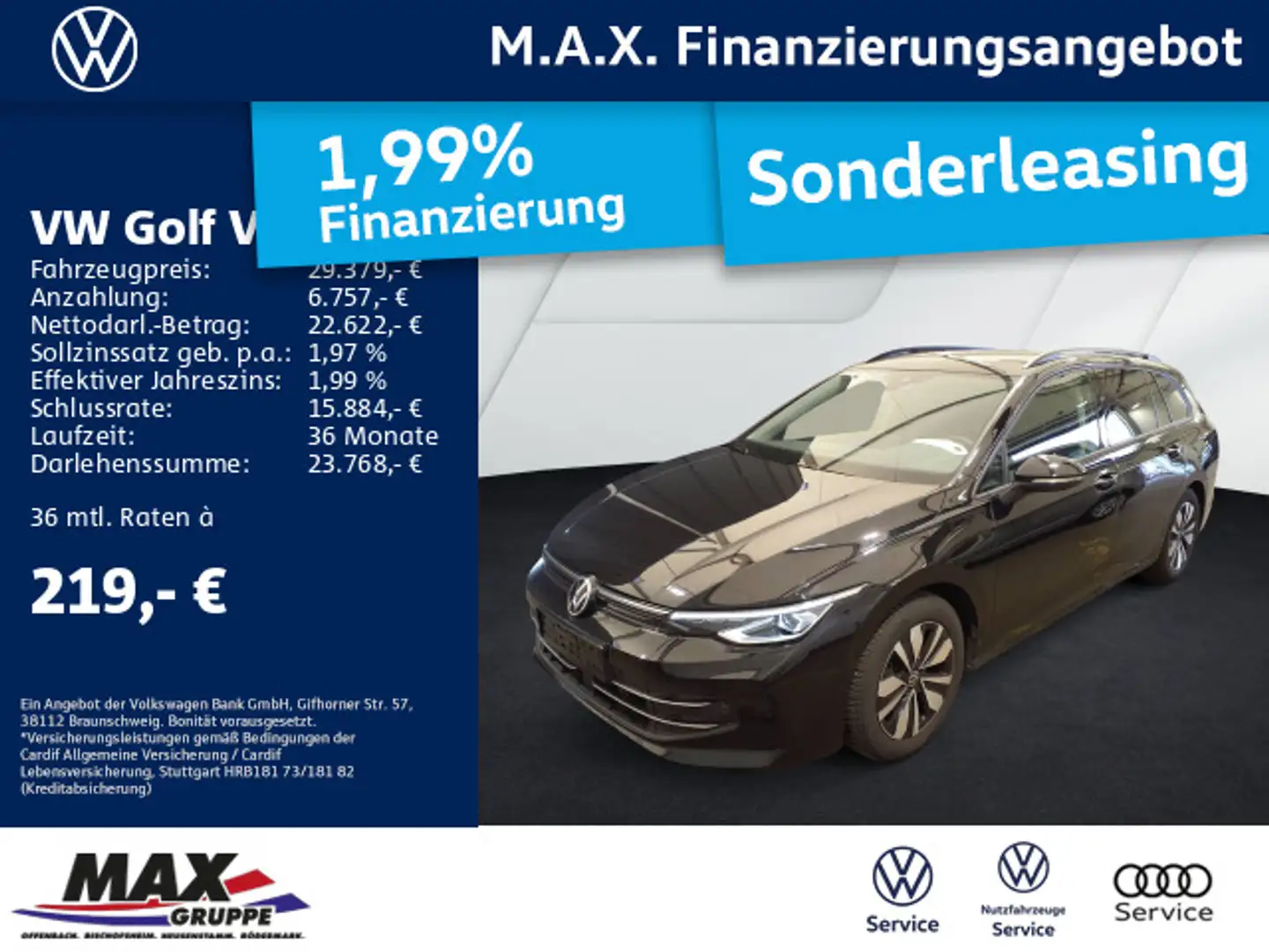 Volkswagen Golf Variant 2.0 TDI DSG GOAL MATRIX+KAMERA+AHK+ Schwarz - 1