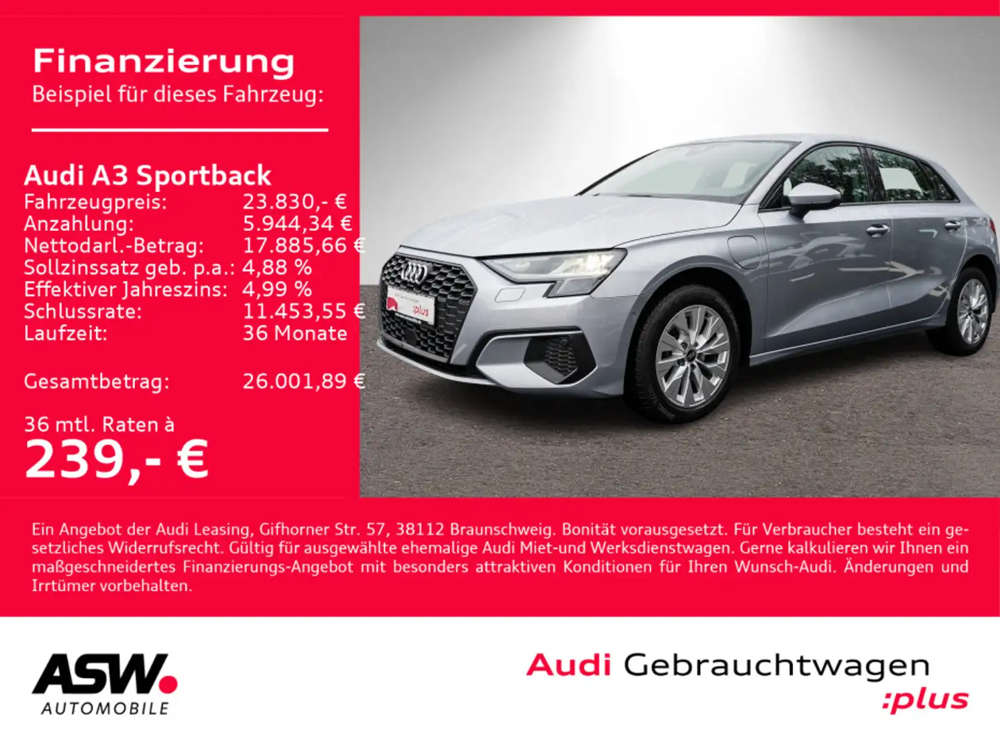Audi A3 40TFSI e Stron LED Navi PDC GRA SHZ Silber - 1