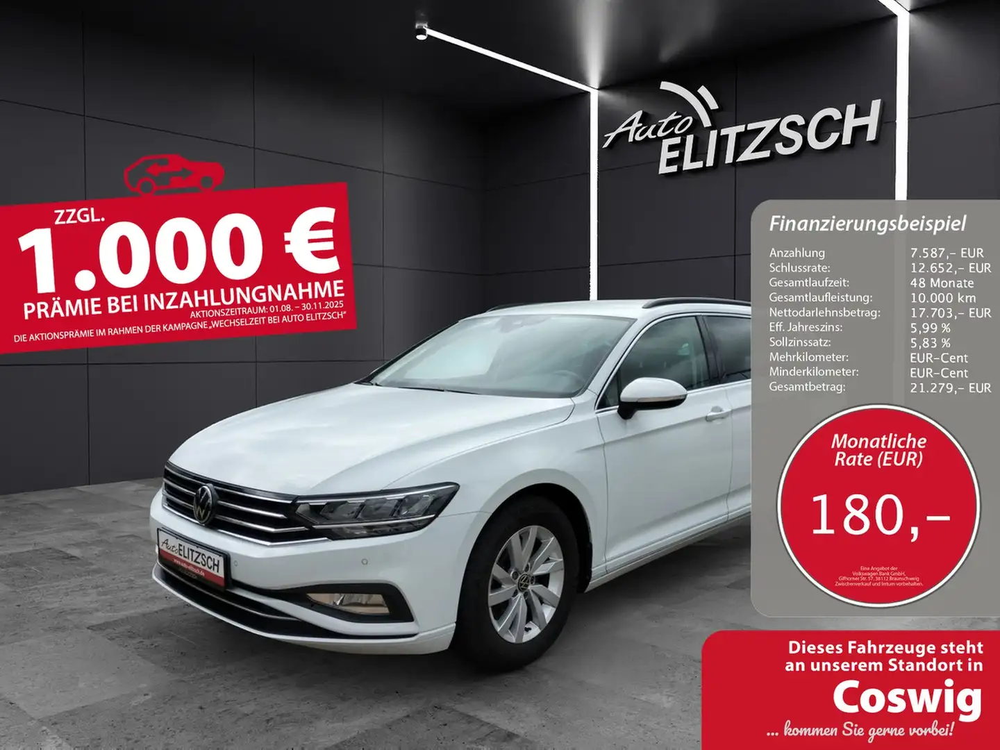 Volkswagen Passat Variant Business TDI DSG LED ACC AHK SHZ RearView WeCon... Weiß - 1