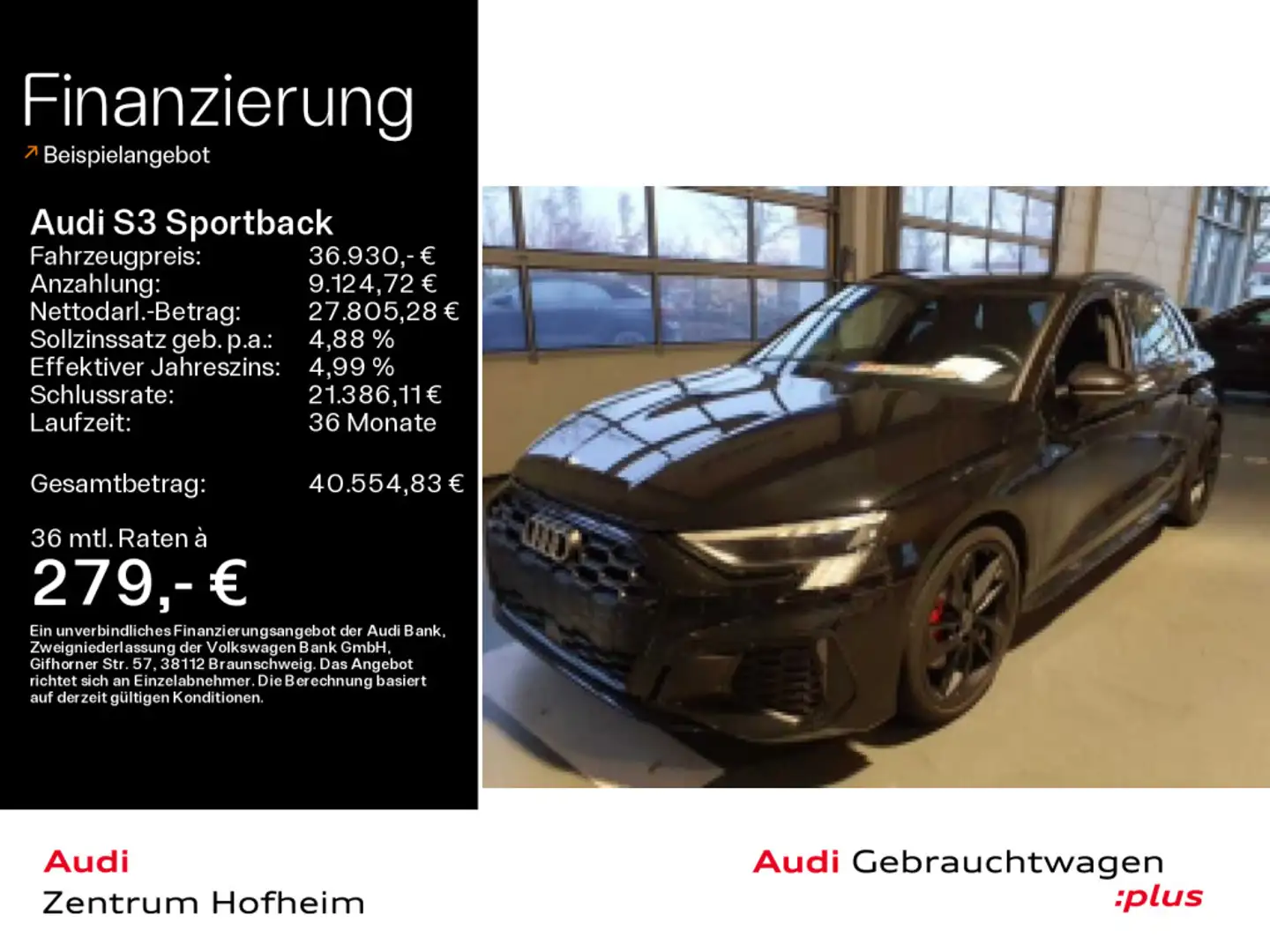 Audi S3 TFSI S tronic *APS*LED*NAV*HUD*KAM* Schwarz - 1