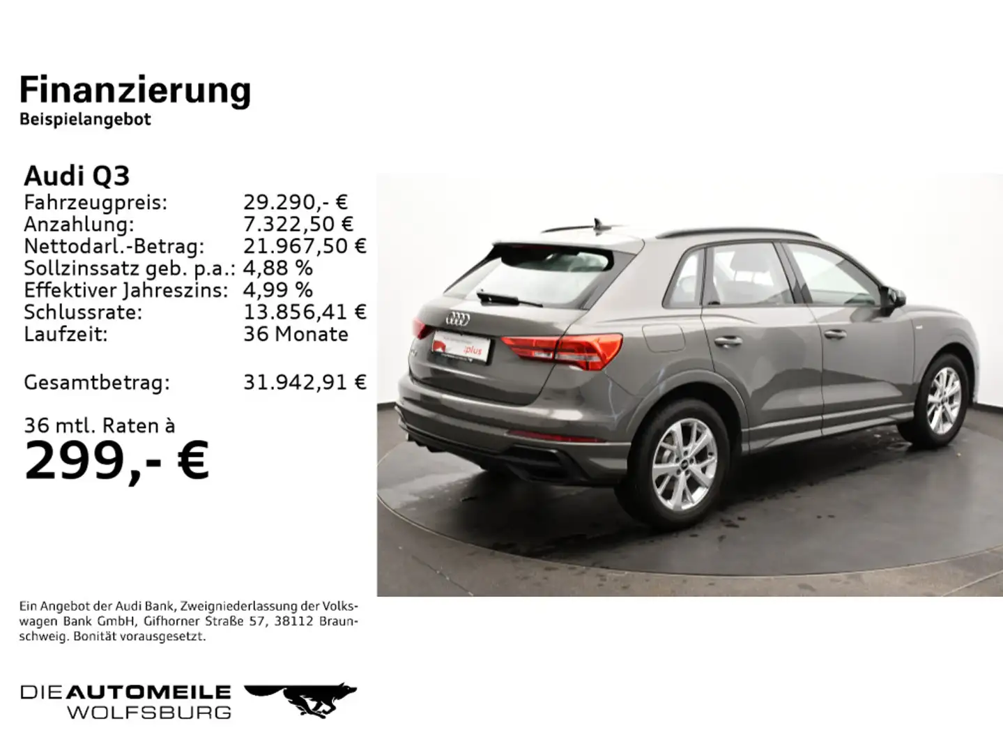 Audi Q3 35 TFSI S tronic S-LINE LEDER/AHK/VIRTUAL/18" Grau - 2