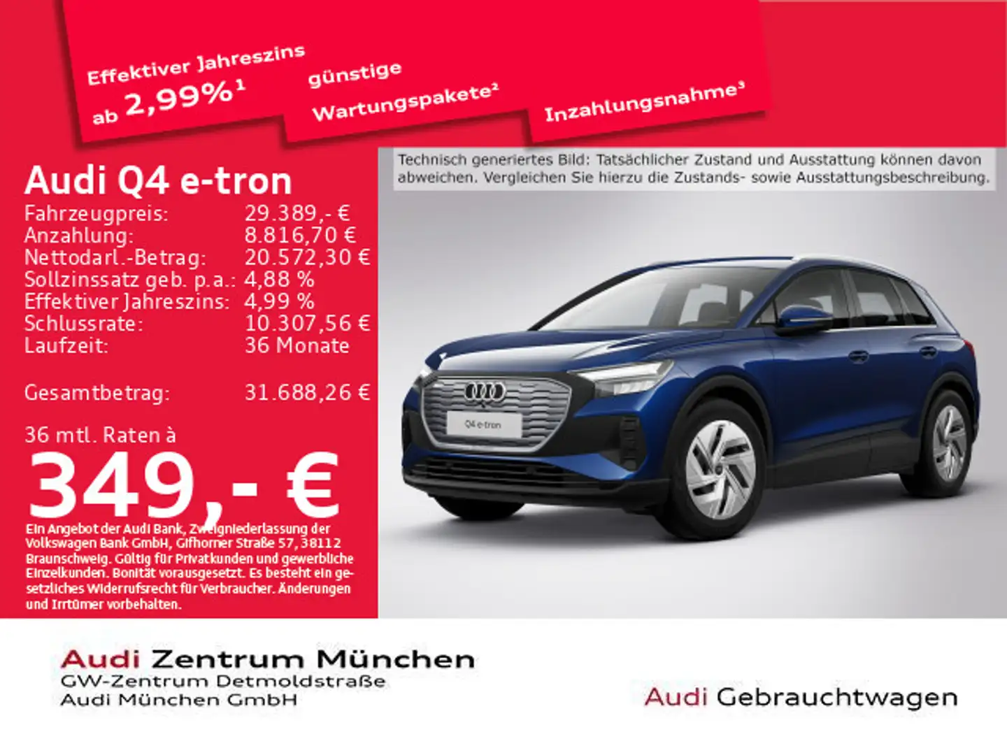 Audi Q4 e-tron 40 Navi+ Blau - 1