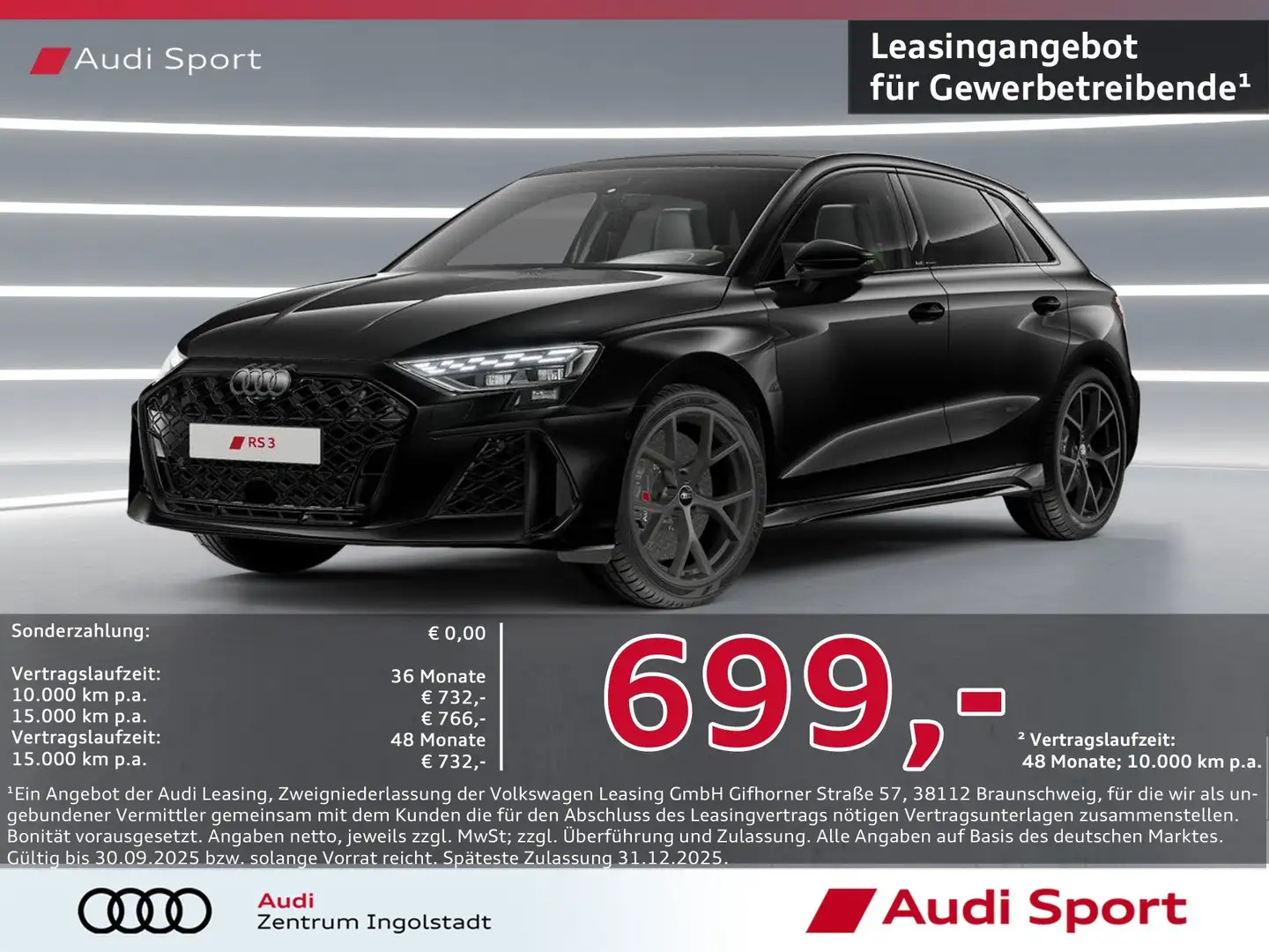 Audi RS3 Sportback S tronic PANO UPE 86.810,- Schwarz - 1