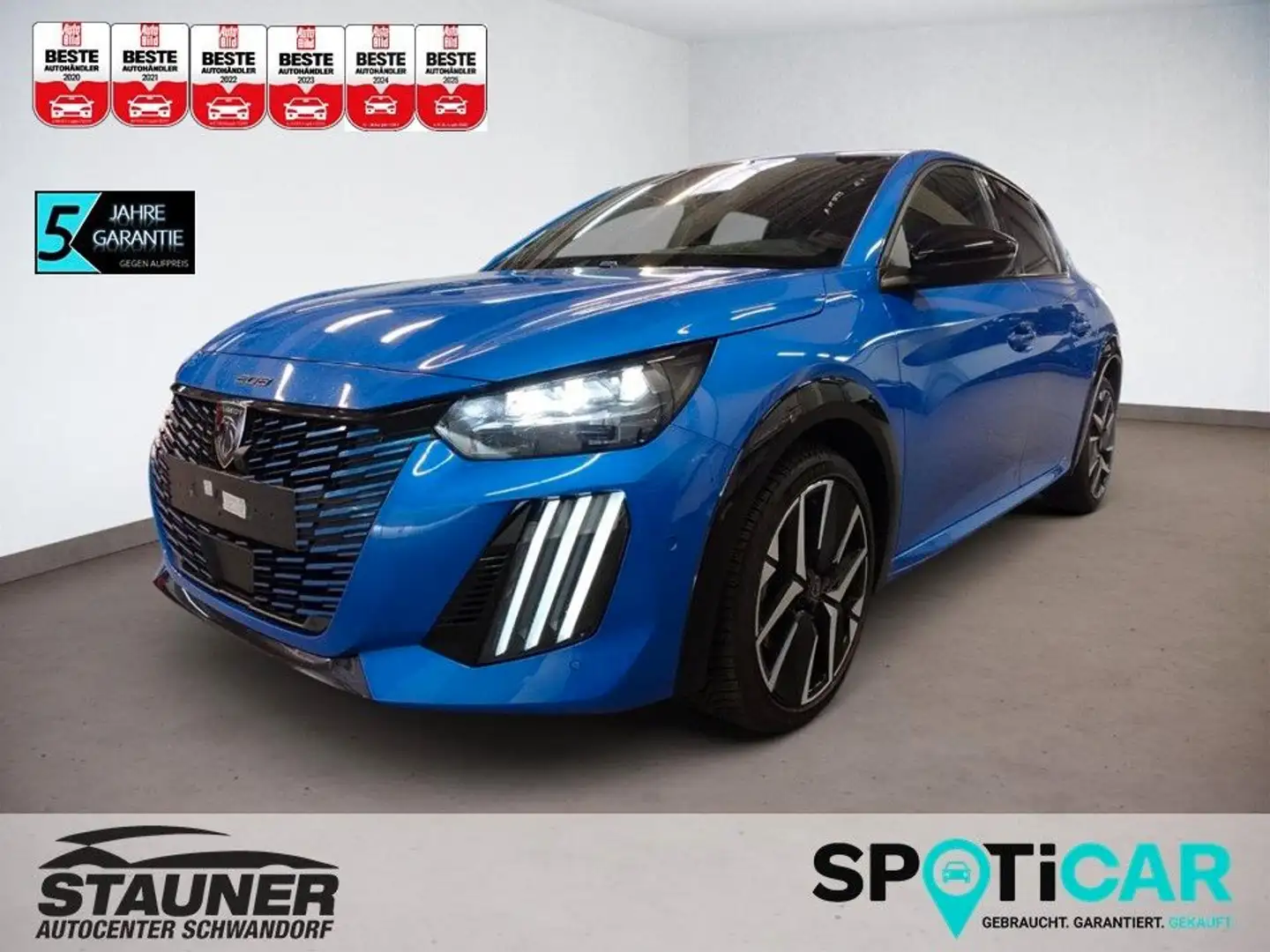 Peugeot 208 NEUER 208 GT HYBRID 145PS e-DSC6 Blauw - 1