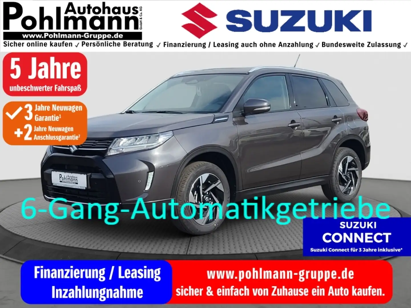 Suzuki Vitara 1.4 Comfort+ AT Navi LED Klimaautom DAB SD SHZ Key Gris - 1