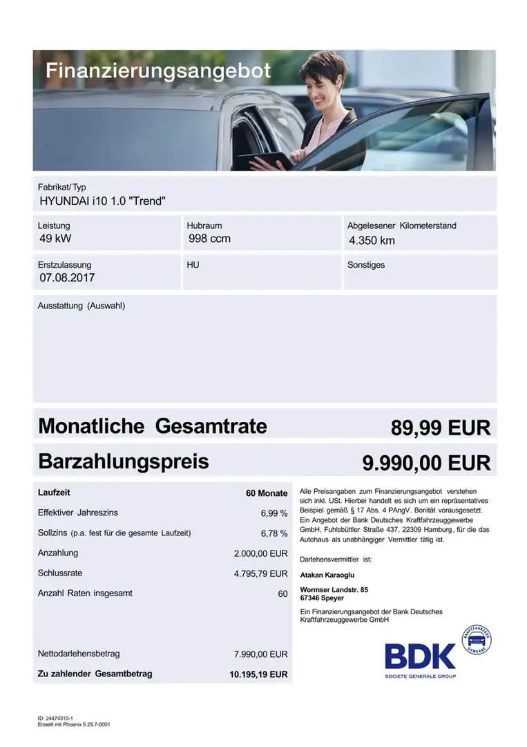 Hyundai i10 1.HAND/SHZ/TEMP./KLIMA/SCHECKHEFT/GARANTIE Grau - 1